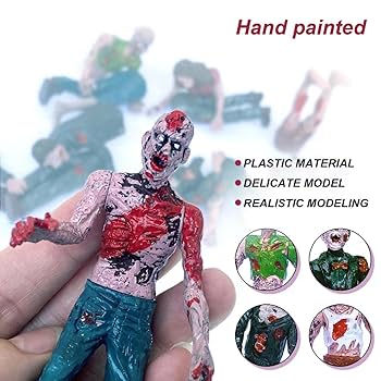 ゾンビ模型　置き物 4体セット モンスター 置物 12cm 化け物 ドライブ 車 樹脂製