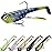 GOTOUR Pre-Rigged Soft Fishing Lures, Curly Tail Swimbait Lures for Bass Fishing, Lifelike Soft Tadpole Swimbait with Spinner for Crappie Trout FishingAll Season Freshwater Fishing Bait for Warriors