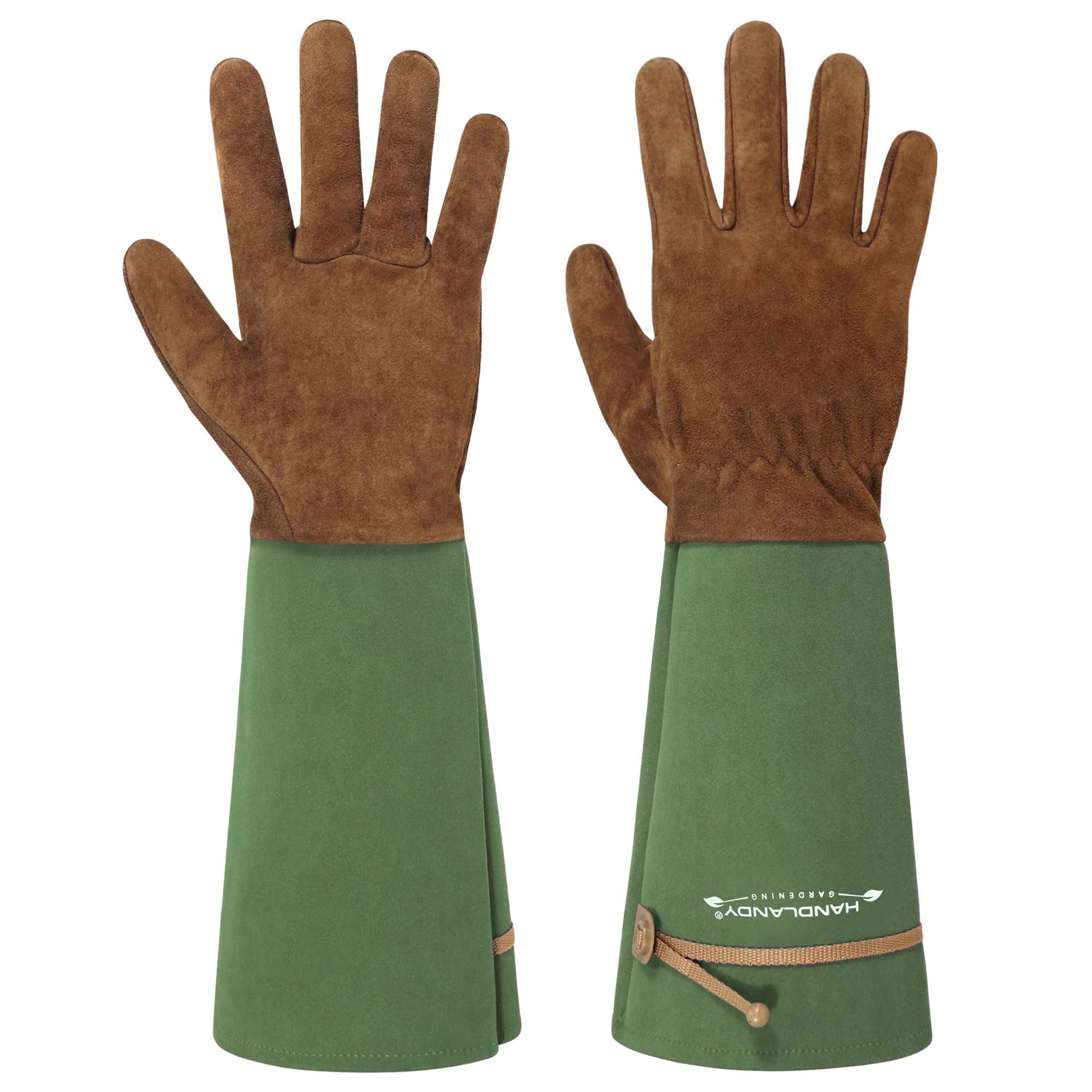 HANDLANDY HLDD Rose Pruning Gloves for Women & Men, Long Thorn Proof Leather Gardening Gloves with Forearm Protection, Garden Work Gauntlet โ image 1