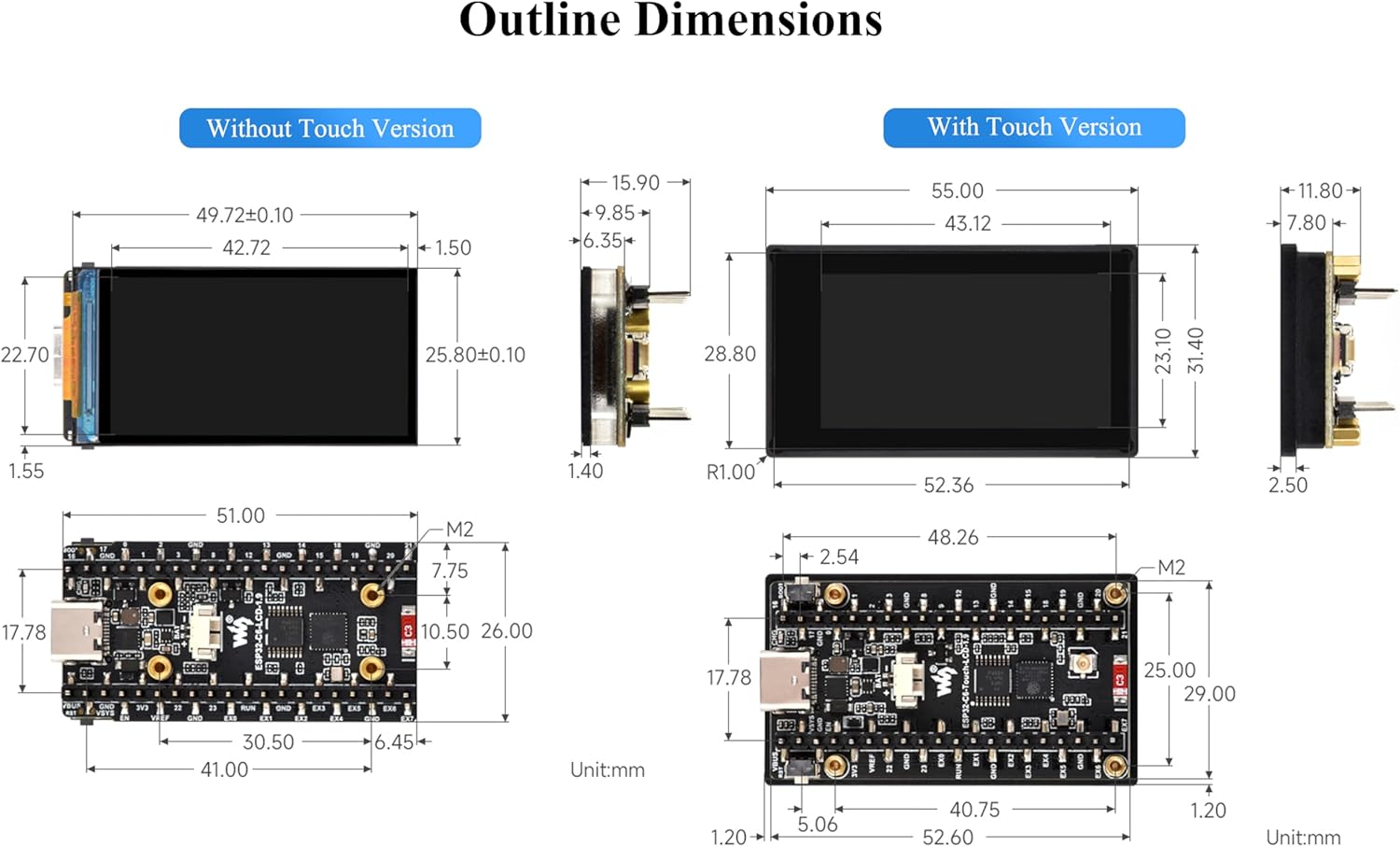 ESP32-C6 with 1.9inch Touch LCD Display Development Board, 170 x 320, 262K Color, 160MHz Running Frequency RISC-V Single-Core Processor, W-iF-i 6 & Blue-Tooth, Supports 90° Hardware Rotation