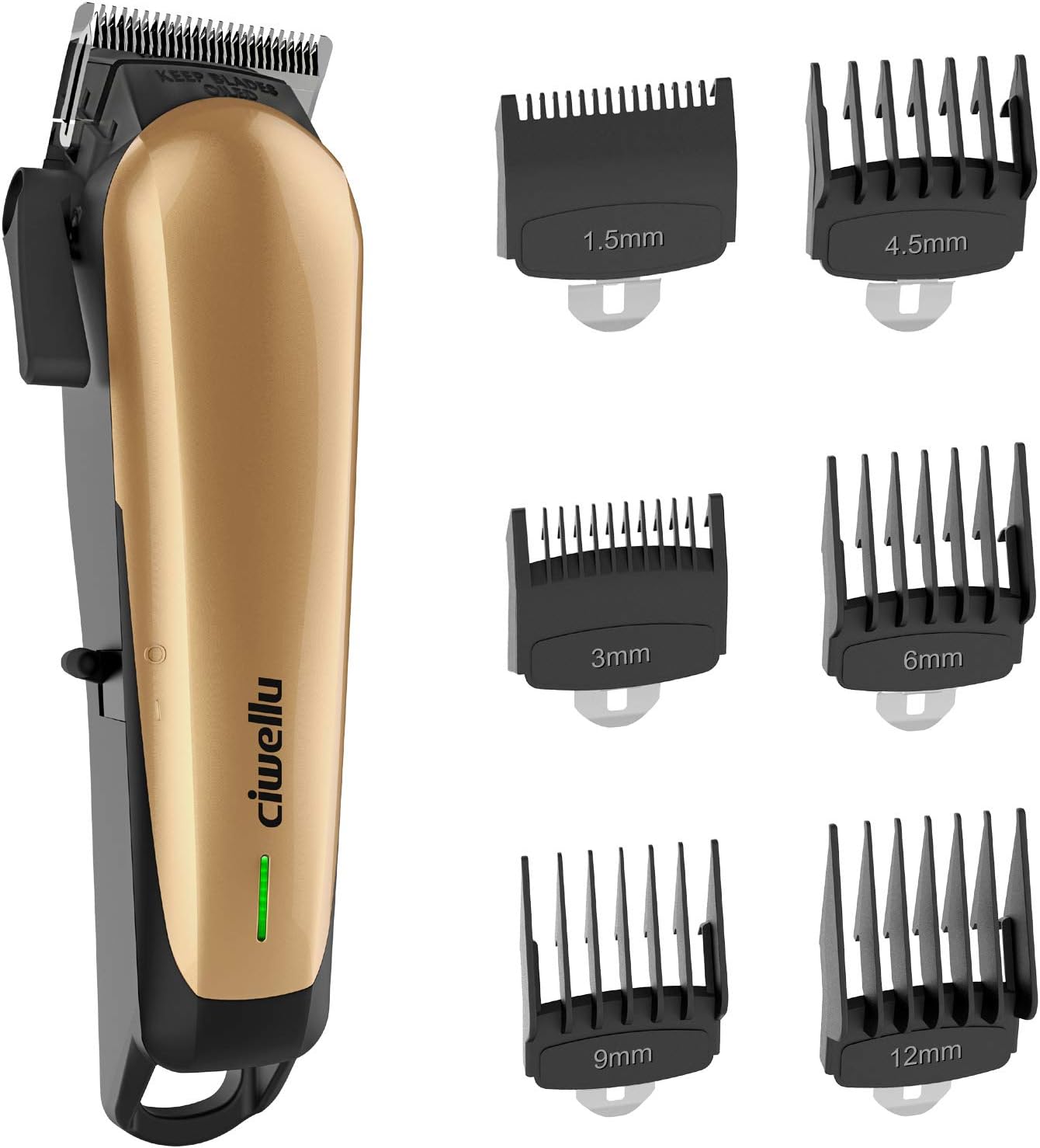 Professional Hair Clippers for Men Cordless Hair Cutting Kit with 6 Metal Guard Combs Electric Hair Trimmer with Taper Lever,Built-in 2000mAh Li-ion Battery and Heavy Duty Motor
