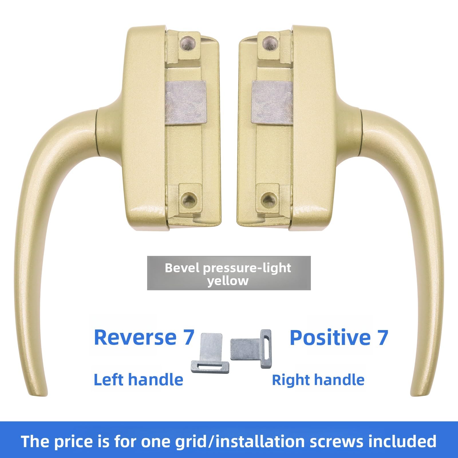 Zamki okienne Espag UPVC z blokadą liniową, Klamka okienna Espag Inline z zamkiem na klucz Aluminiowa uniwersalna wielokolorowa lewa prawa(Oblique - Light Yellow,Left handle)