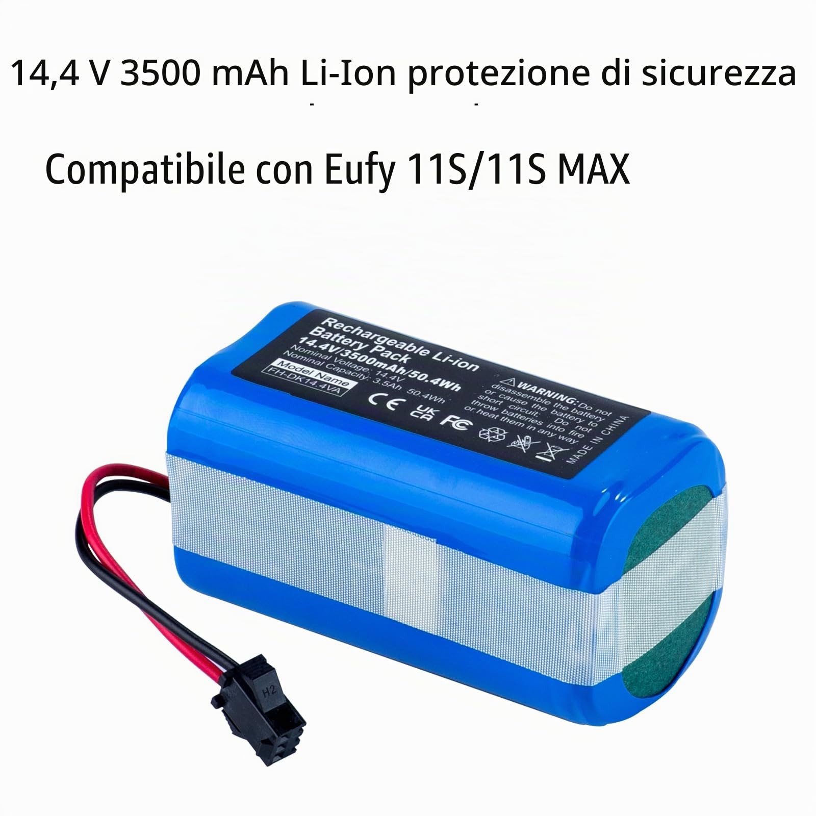 Batteria Sostitutiva 14.4V 3500mAh per Robot Aspirapolvere, Compatibile con Eufy RoboVac, Conga, Deebot, Proscenic, Lefant, Ultenic, Bagotte, Shark Ion, Ricambio Facile con Prestazioni Stabili