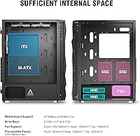 Vista 5 de Montech X3 Mesh, 6 ventiladores - 3X 140mm & 3X 120mm Ventiladores fijos con iluminación RGB, carcasa ATX de media torre para PC Gaming, USB 3.0