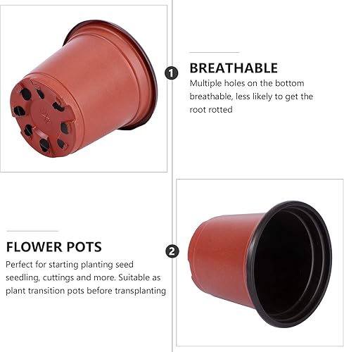 Miniatura 5 de Angoily 20 macetas de plástico pequeñas para plantas de plástico macetas de vivero macetas de plántulas contenedor para plantas de semillero o