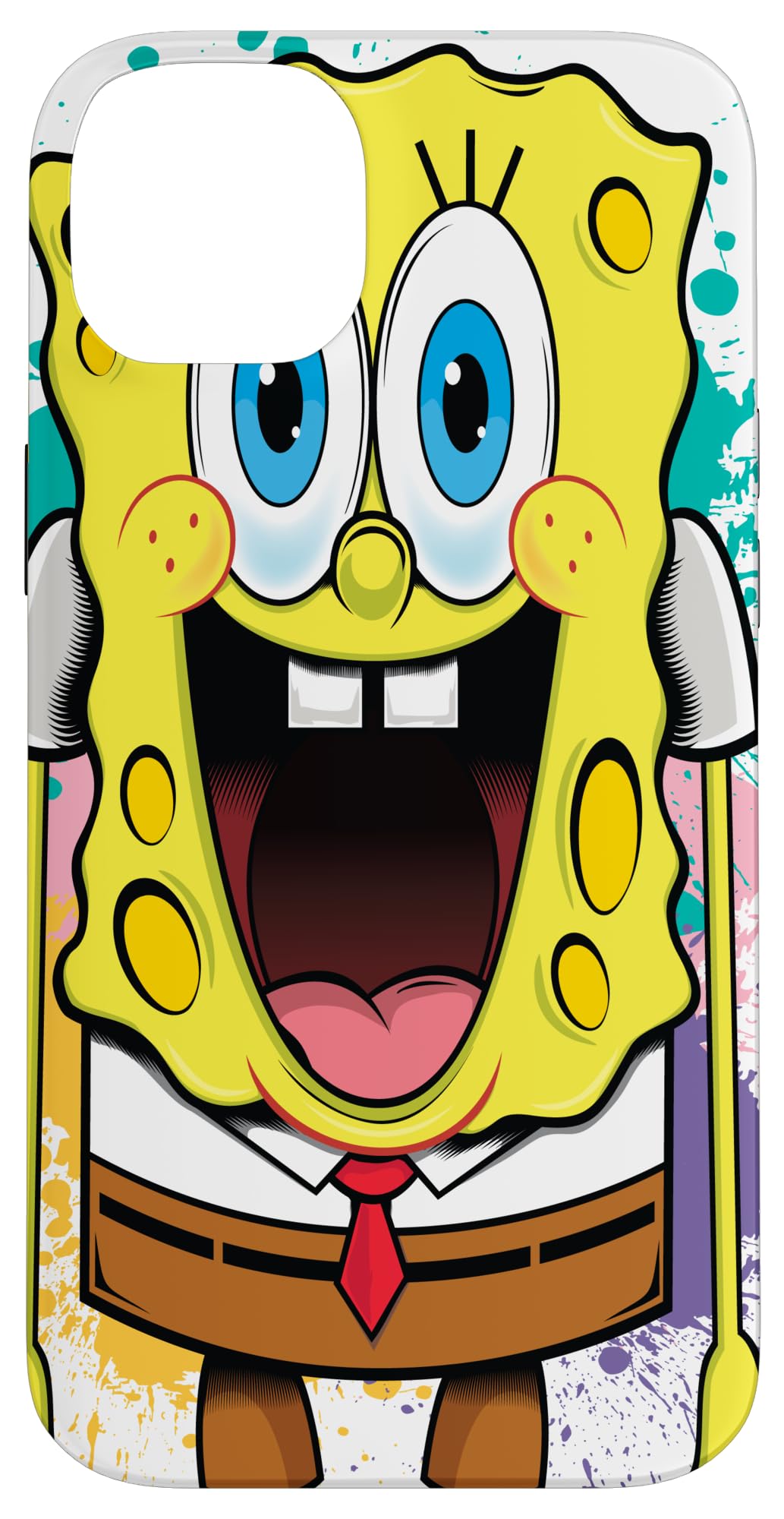 Paint Splatter Spongebob Squarepants Case for iPhone 14 Plus
