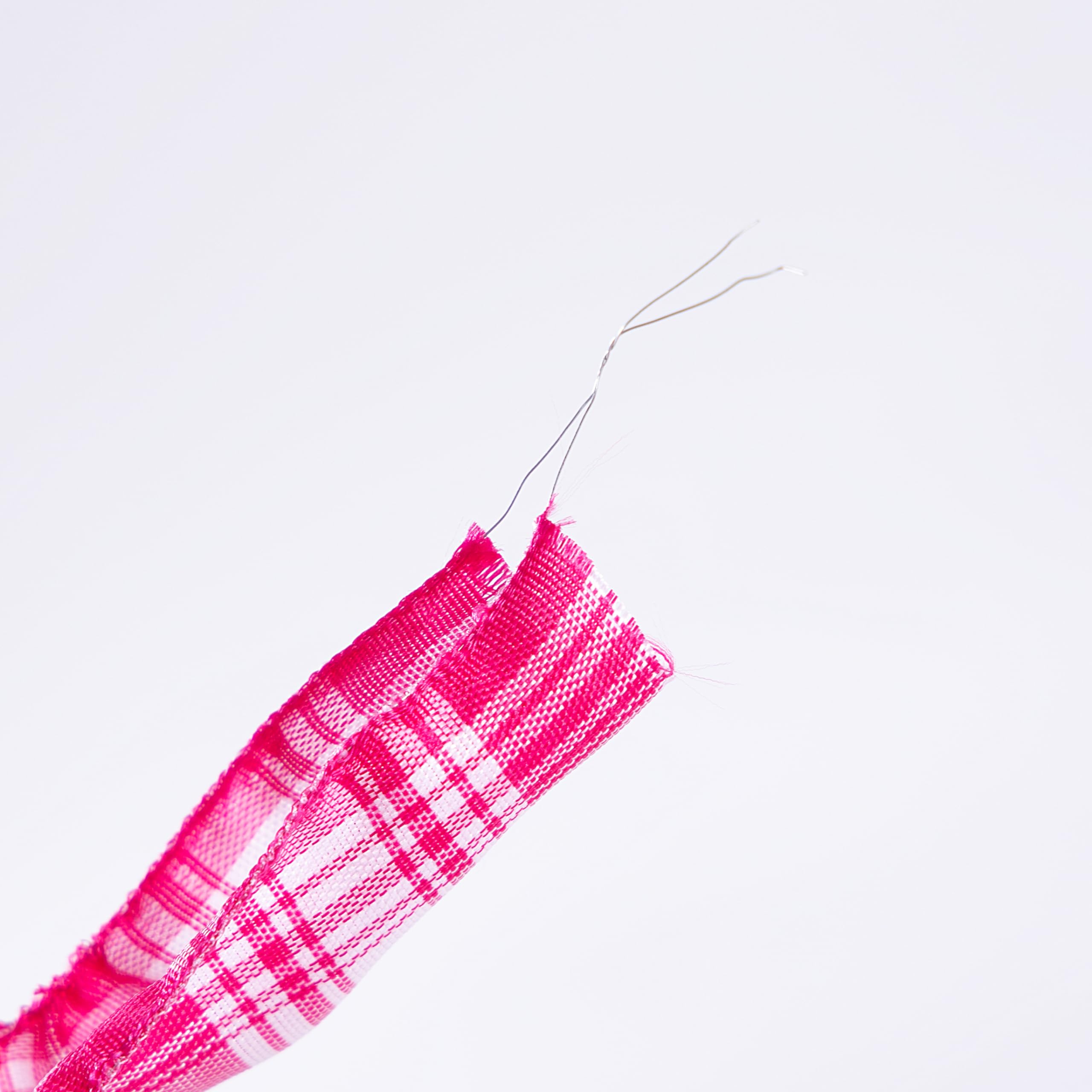 Amazon.com: CSZD RIBBON Pink Plaid Wired Ribbon,Pink and White