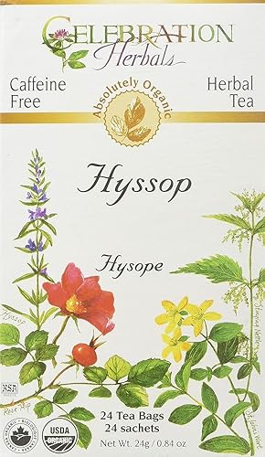 Celebration Herbals Teabags Herbal Tea Hyssop Organic - 24 bolsas de té de hierbas