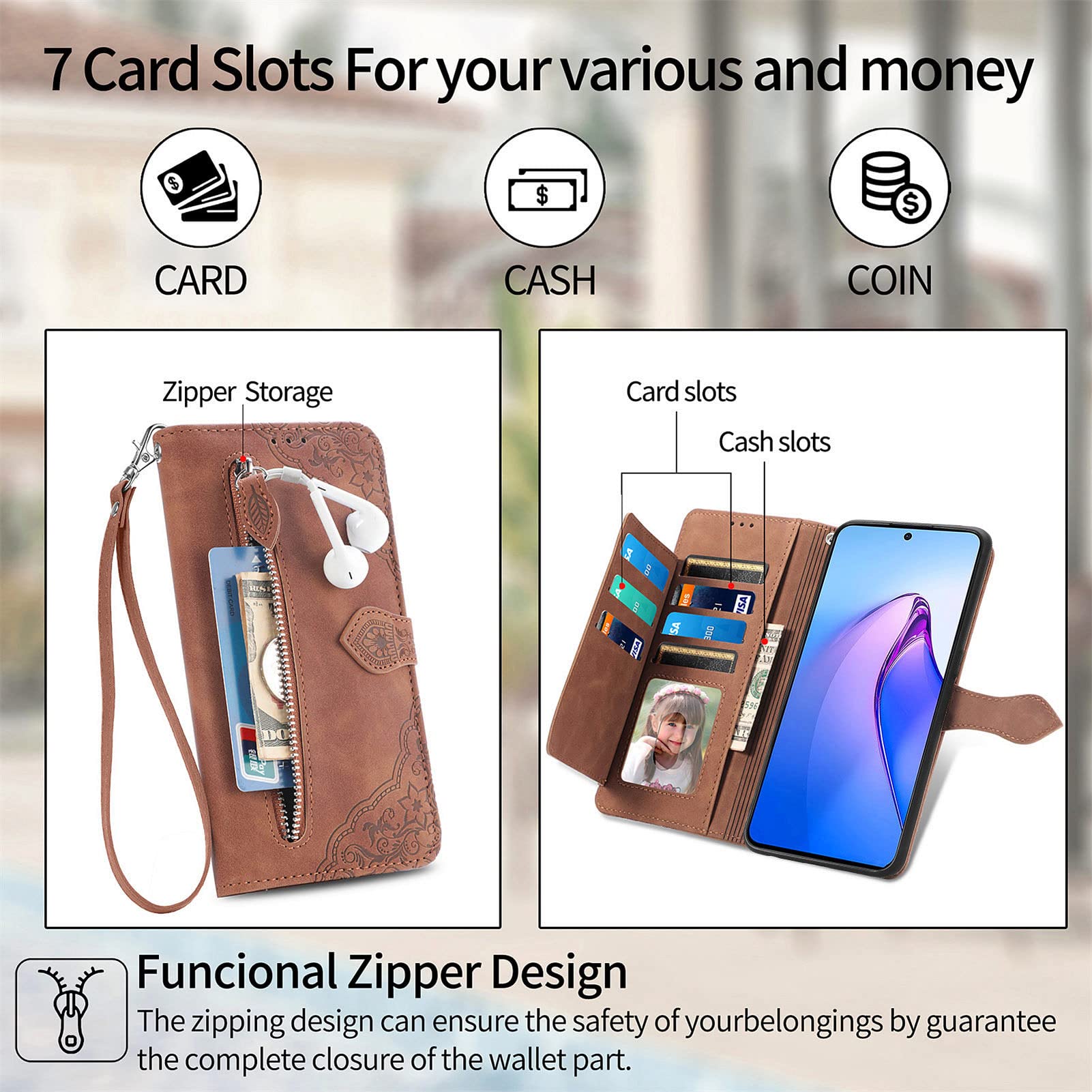 EasyShow Mobile Phone Case for Tecno Spark 10 Pro Wallet Case, Tecno Spark 10 Pro Wallet Magnetic Closure and Flip Stand Case - Image 4