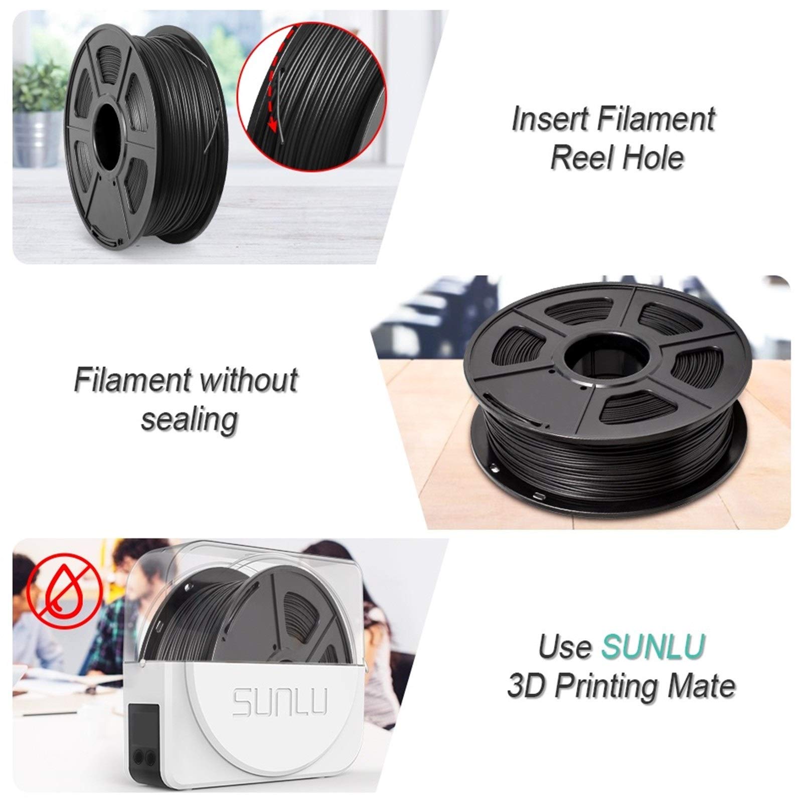 Filament do drukarki 3D, filament do drukowania 3D Filament do drukarki 3D PLA 1,75 mm 1 kg szpula 1 kg materiał do drukowania 3D do drukarki 3D i długopisu 3D (kolor: PLA czarny)