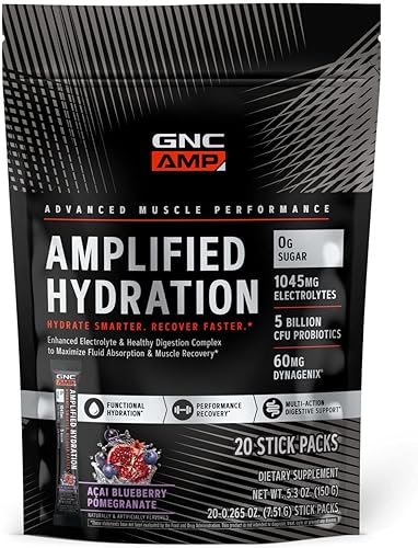 GNC AMP Amplified Hydration - Acai Blueberry Granate - 20 Sticks