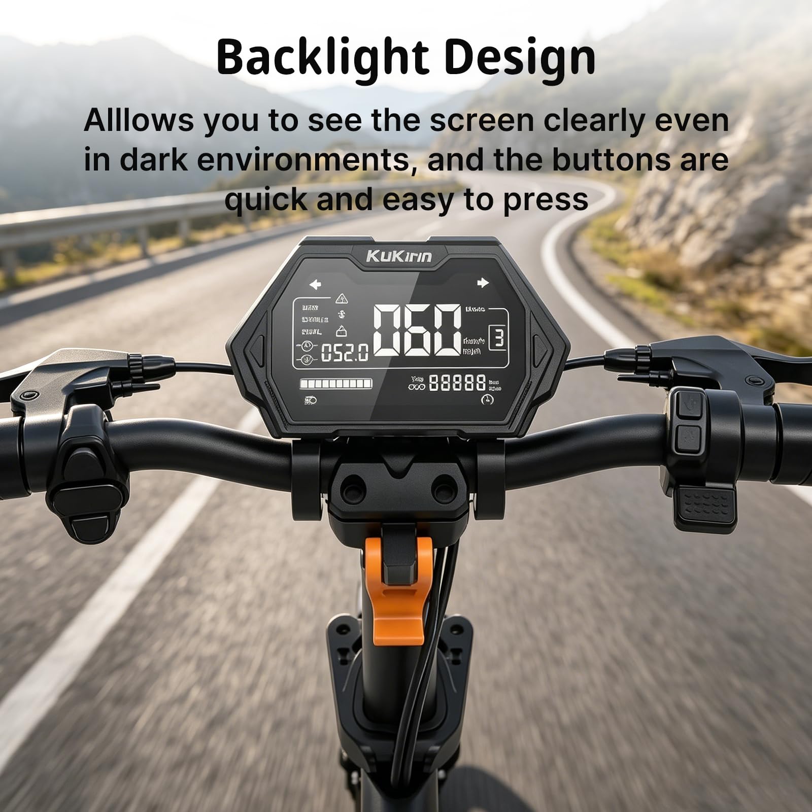 Écran LCD intégré Compatible avec la Trottinette Kukirin G2 Master, Compteur de Vitesse avec connecteur 7 Broches, Panneau de Commande et Moniteur d'affichage numérique