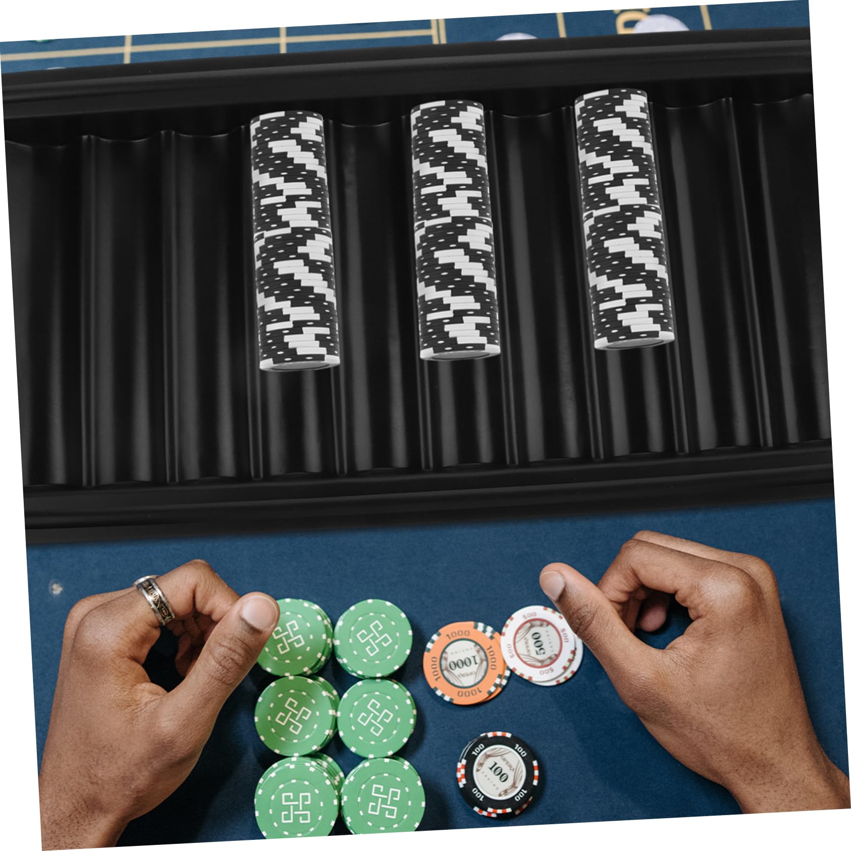 YARNOW Scatola Porta Fiches da Poker in Acrilico Trasparente, Compatta, per 500 Pezzi, per Poker e Giochi da Tavolo