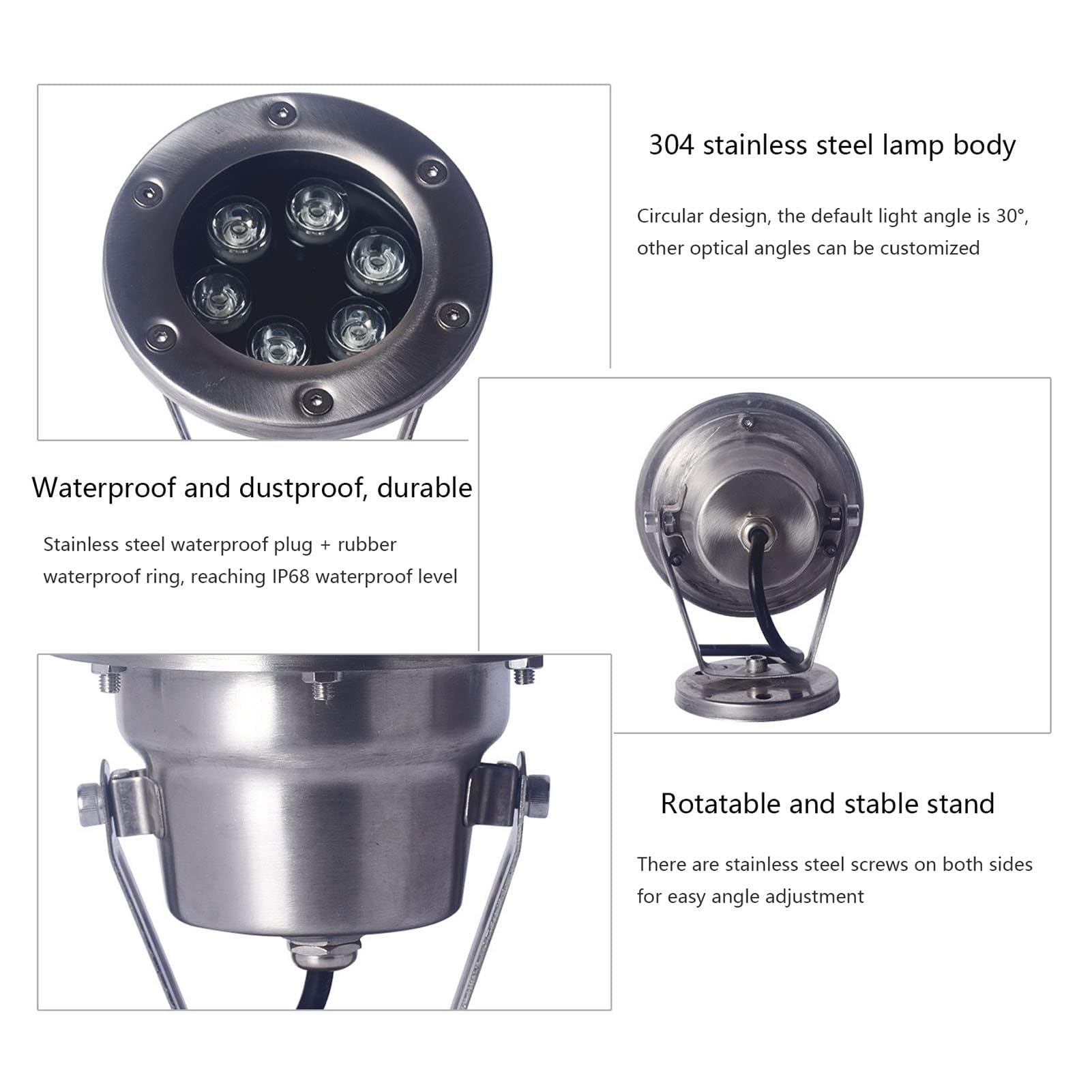 Faretto da Giardino Sommergibile Impermeabile IP68 - Luce Subacquea A LED, Luce Subacquea per Laghetto in Acciaio Inossidabile A Bassa Tensione da 12V per Fontane(Red,36W)