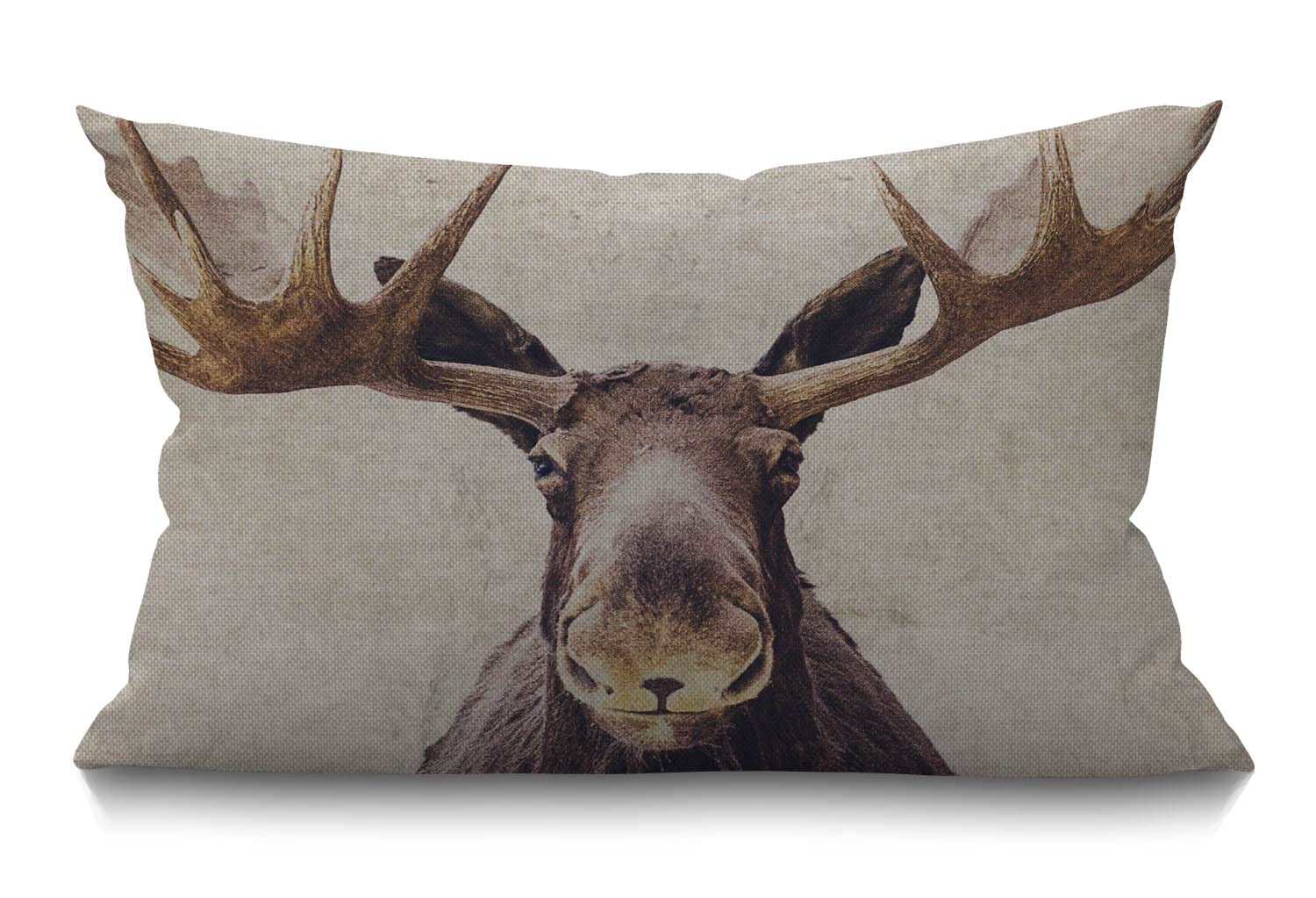 BGBDEIA Farmhouse Cushion Cover Moose 12" x 20" Lumbar Pillow Covers Home Decorative Cotton Linen Pillow Case for Sofa Couch Housewarming Gifts Family Room Décor 30 x 50 cm