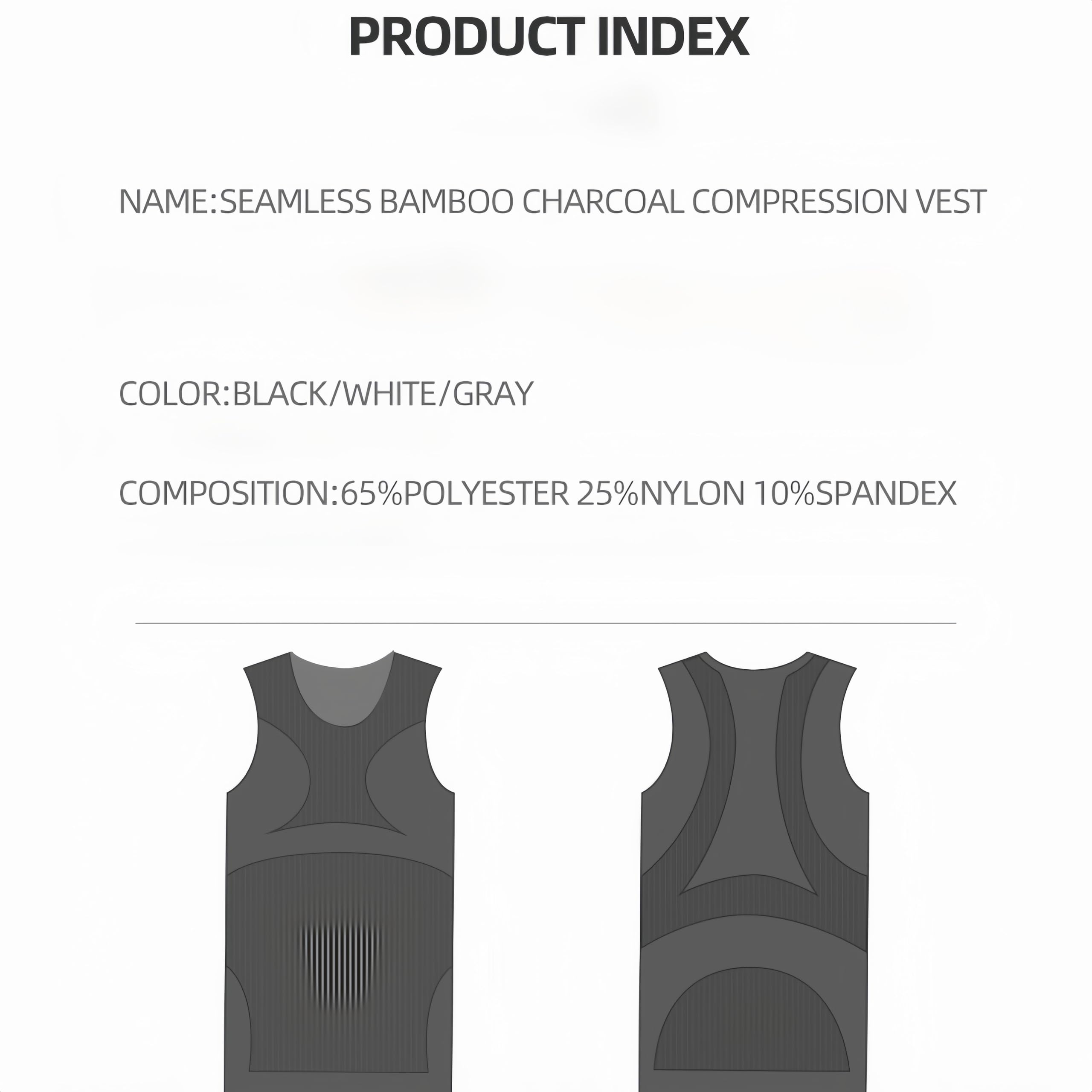 Gilet de Compression sans Couture en Charbon de Bambou pour Homme - Gilet Amincissant élastique et Fin