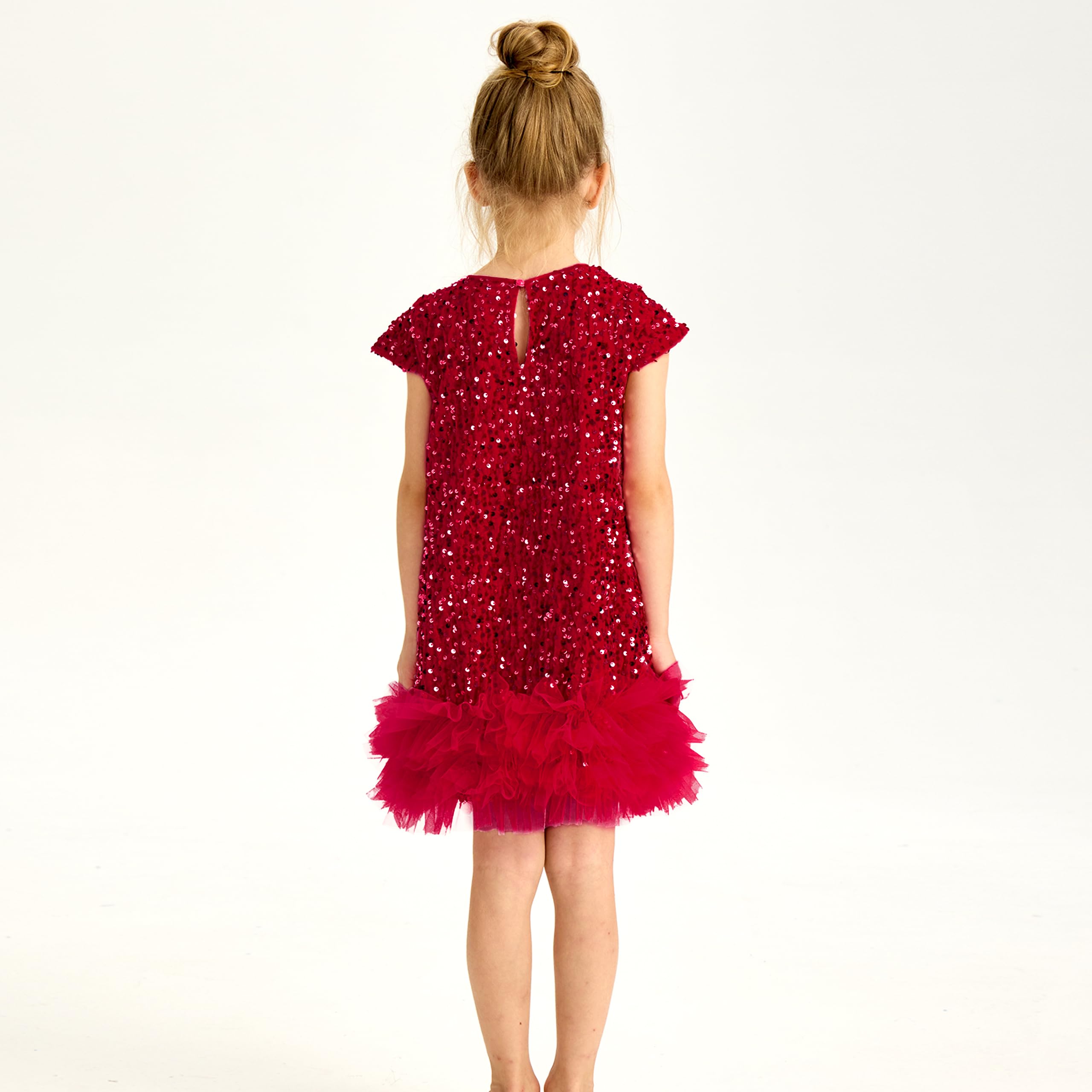 Miipat Abitini Bambina Paillettes di Velluto Vestiti Ragazza Vestito Bambini Principessa per Il Matrimonio Festa di Compleanno