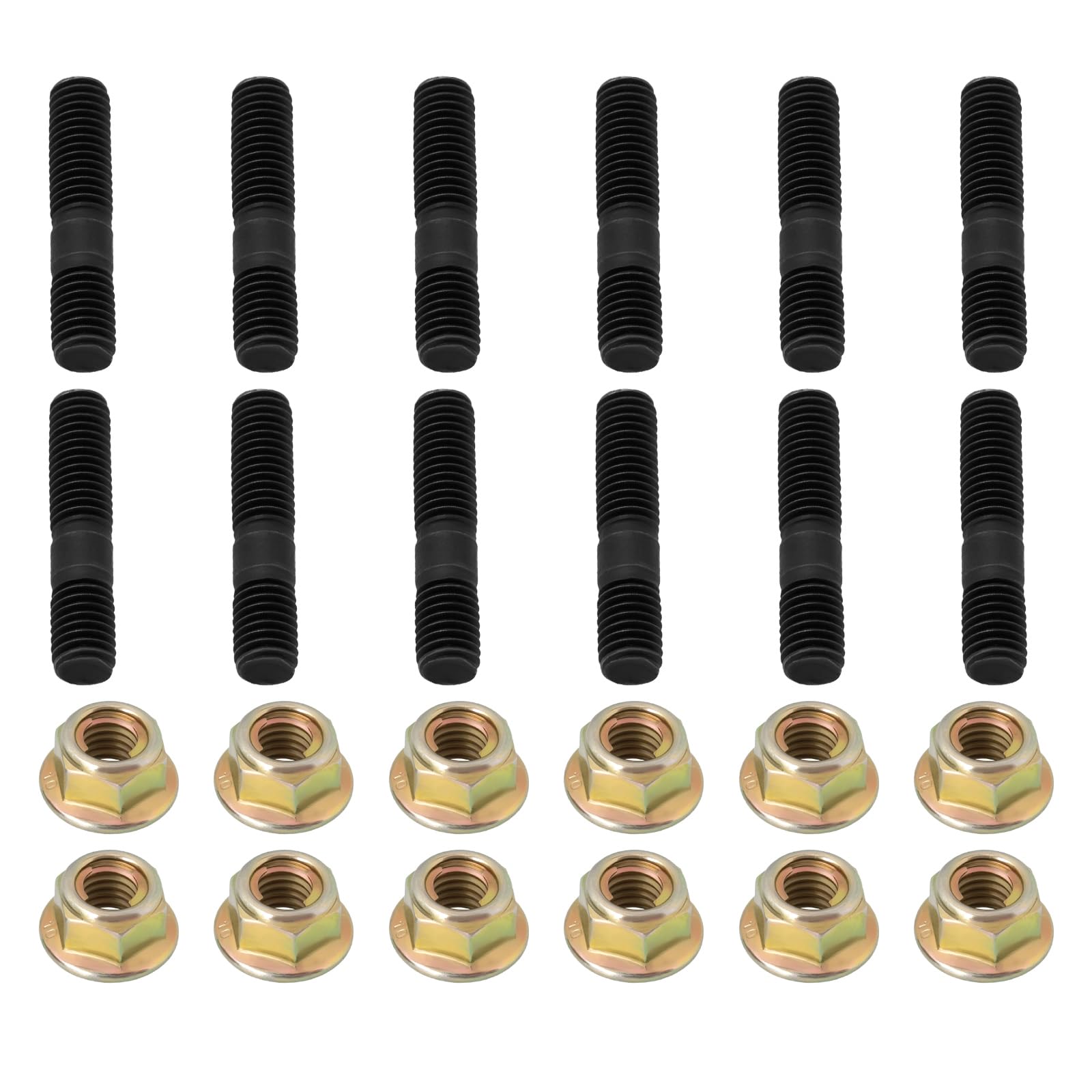 SG Store 12 Juego Pernos de Colector de Escape M8 con Tuercas Longitud de 39 Mm Rosca M8 X 1,25 Adecuados para La Reparación del Sistema de Escape Pernos Y Tuercas del Sistema