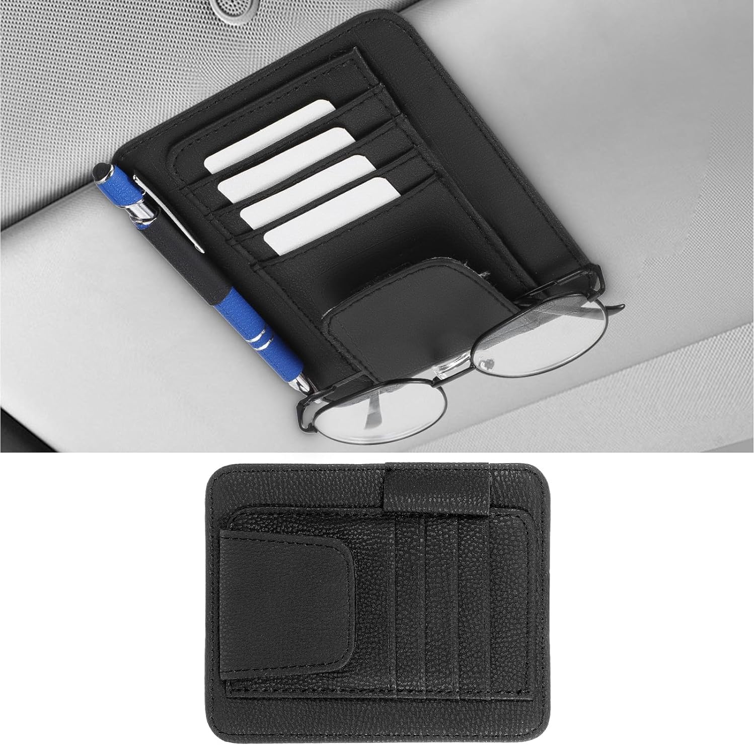 ZKNing Car Sun Visor Organizer for Ferrari 612 (2005-2011),Black