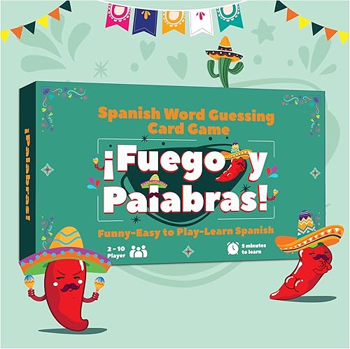 Juegos en español Tabú Charades  Juego de cartas de actuación y aprendizaje bilingüe - Desafíos fáciles y divertidos para practicar español