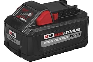 Milwaukee 48-11-1880 M18 REDLITHIUM HIGH OUTPUT 18v 8.0 Ah Lithium-Ion Battery Pack
