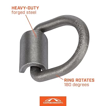 Heavy Duty Weld On Forged D-Ring, 5/8 Diameter, 3 x 3 15,000 lb 1 Pk