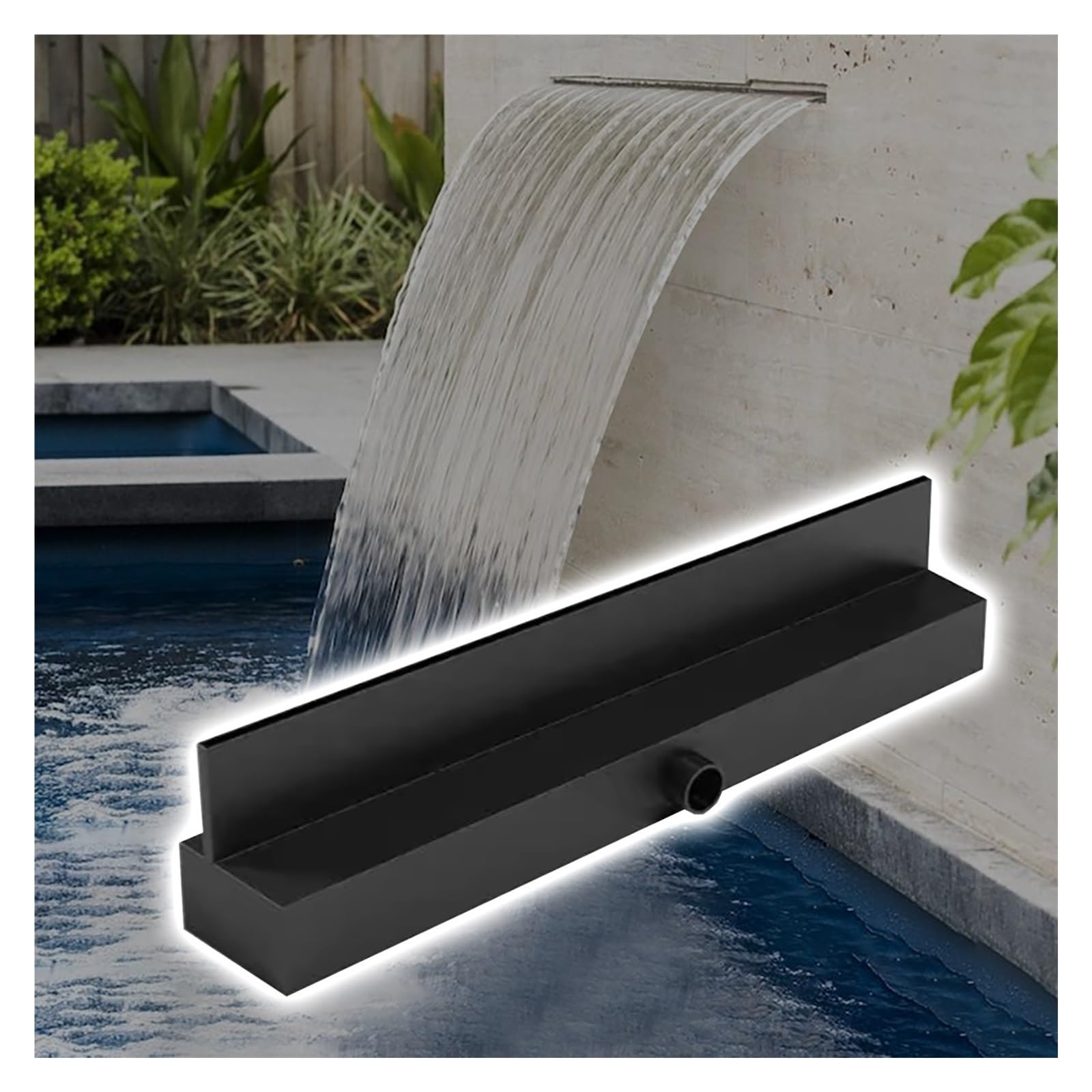 Cascata personalizzata Spillway Box – Resistente fontana d'acqua esterna per patio, stagni e giardini paesaggistici sistema di troppopieno da incasso e design elegante