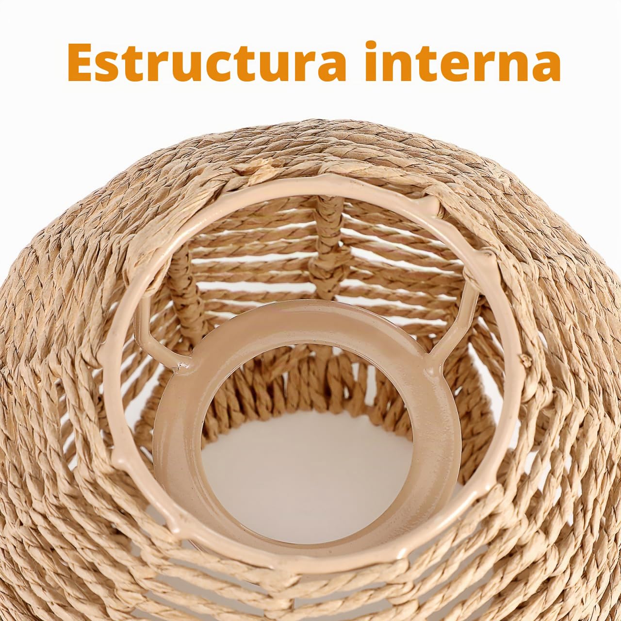 Angoily Pantalla Lampara RatáN Juego De 3 Pantallas De LáMpara Tejidas a Mano De RatáN Retro Cubierta De Araña Para LáMparas Colgantes De Interior Estilo Moderno Para Sala Y Comedor Techo Mesa Y Pie