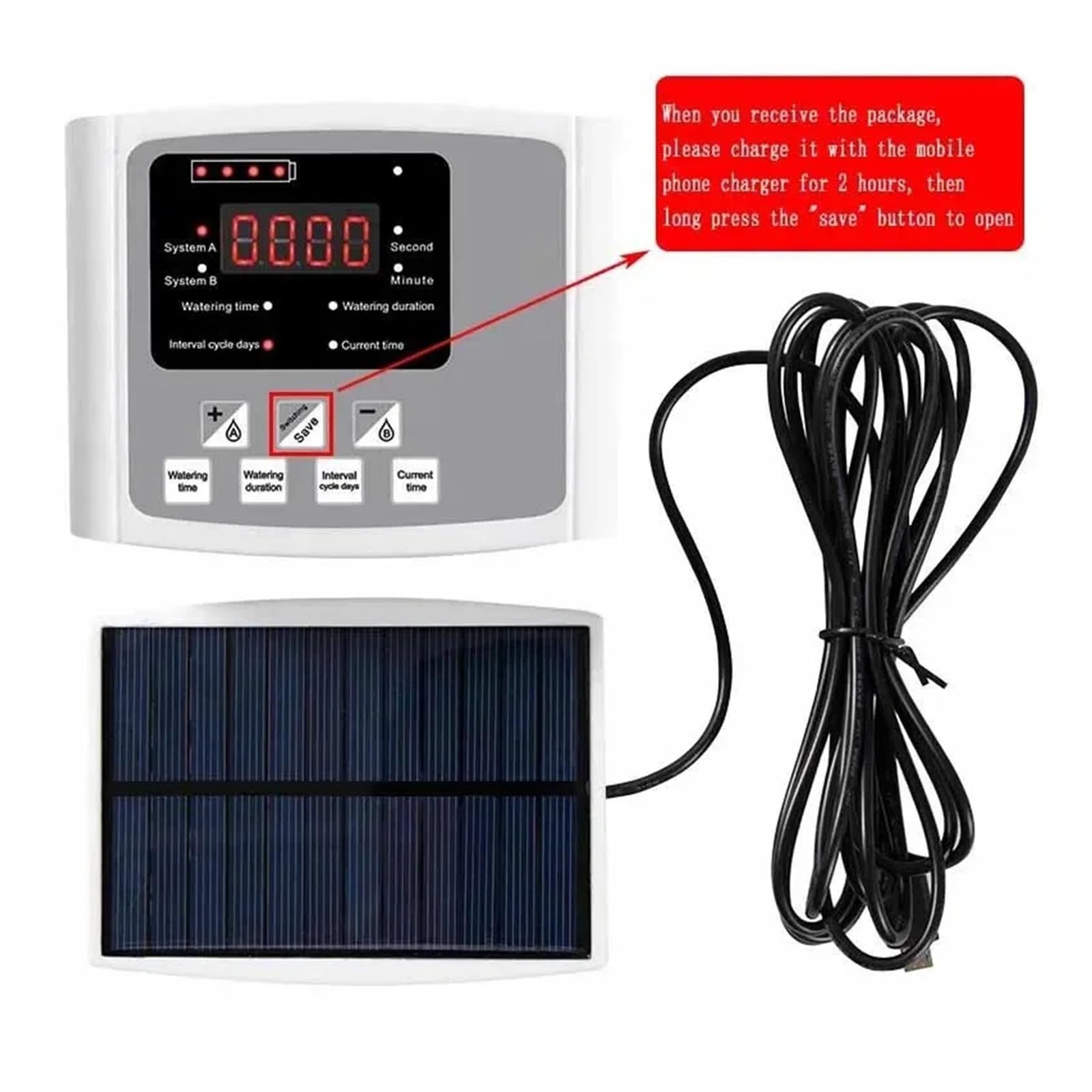 Temporizzatore for irrigazione a goccia con doppia pompa solare for irrigazione del giardino