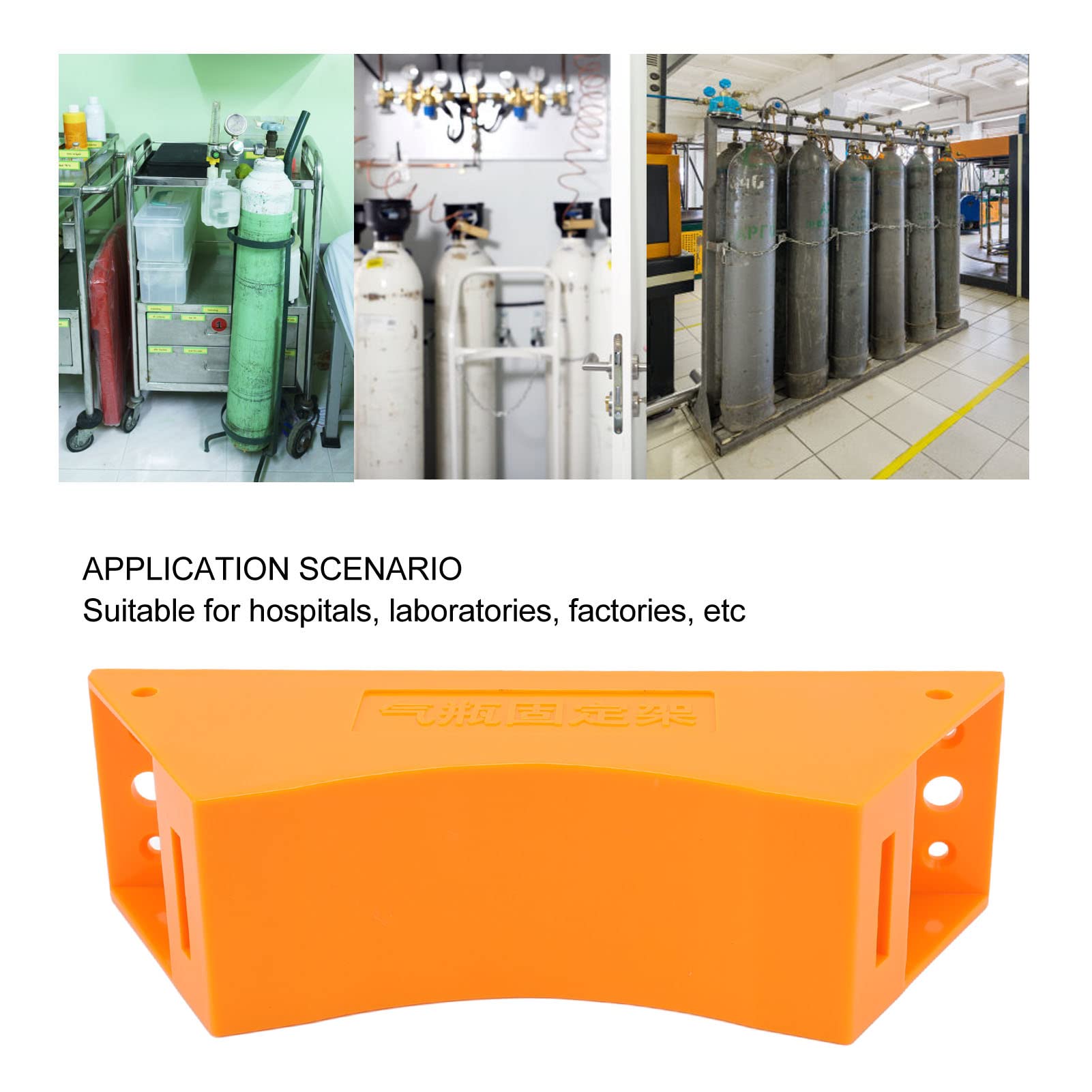 Mumusuki Support de Support de boîteille de Gaz, Support Mural de boîteille avec Vis D'expansion et Chaîne de Sécurité Prise en Charge(Orange)
