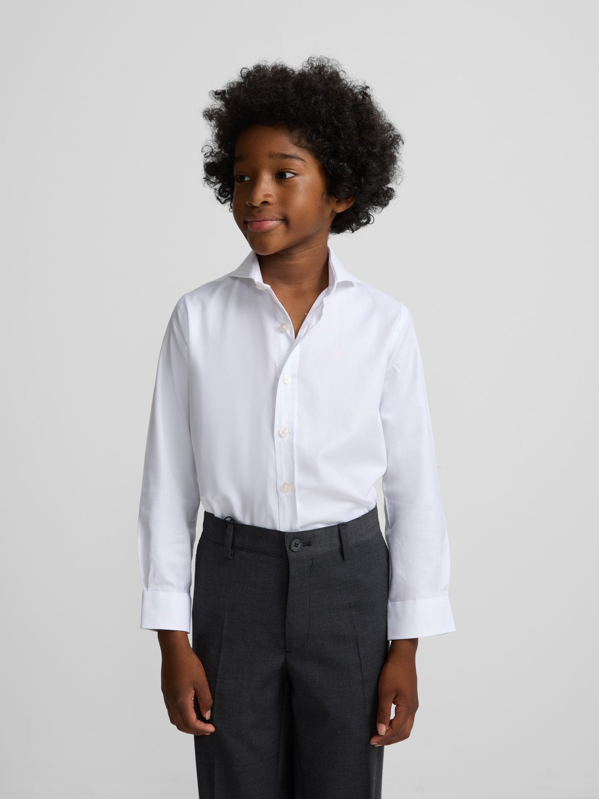 SILBON Camisa Vestir Kids Puño Simple Manga Larga para Niños