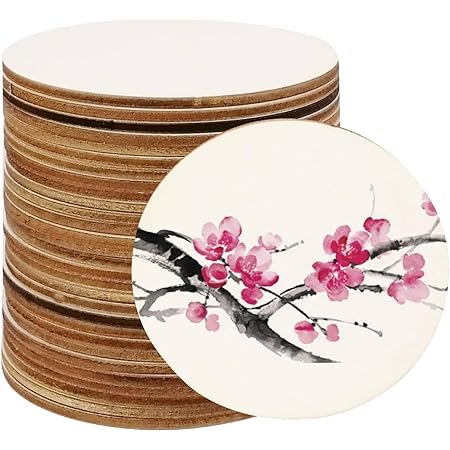 Amazon Hangnuo ５０枚入 木製コースター 木製スライス 木材チップ 滑り止め断熱マット 茶パッド 10x10cm 正方形 Diy 工芸品 結婚式 パーティー 誕生日 装飾 コースター オンライン通販