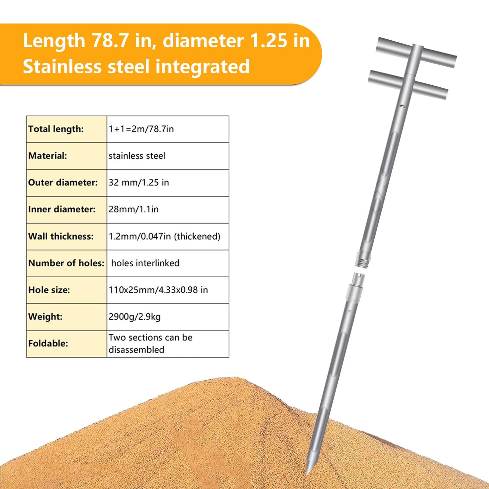 Kit di precisione a 3 zone per test agricoli e industriali accurati, 2 m x 32 mm