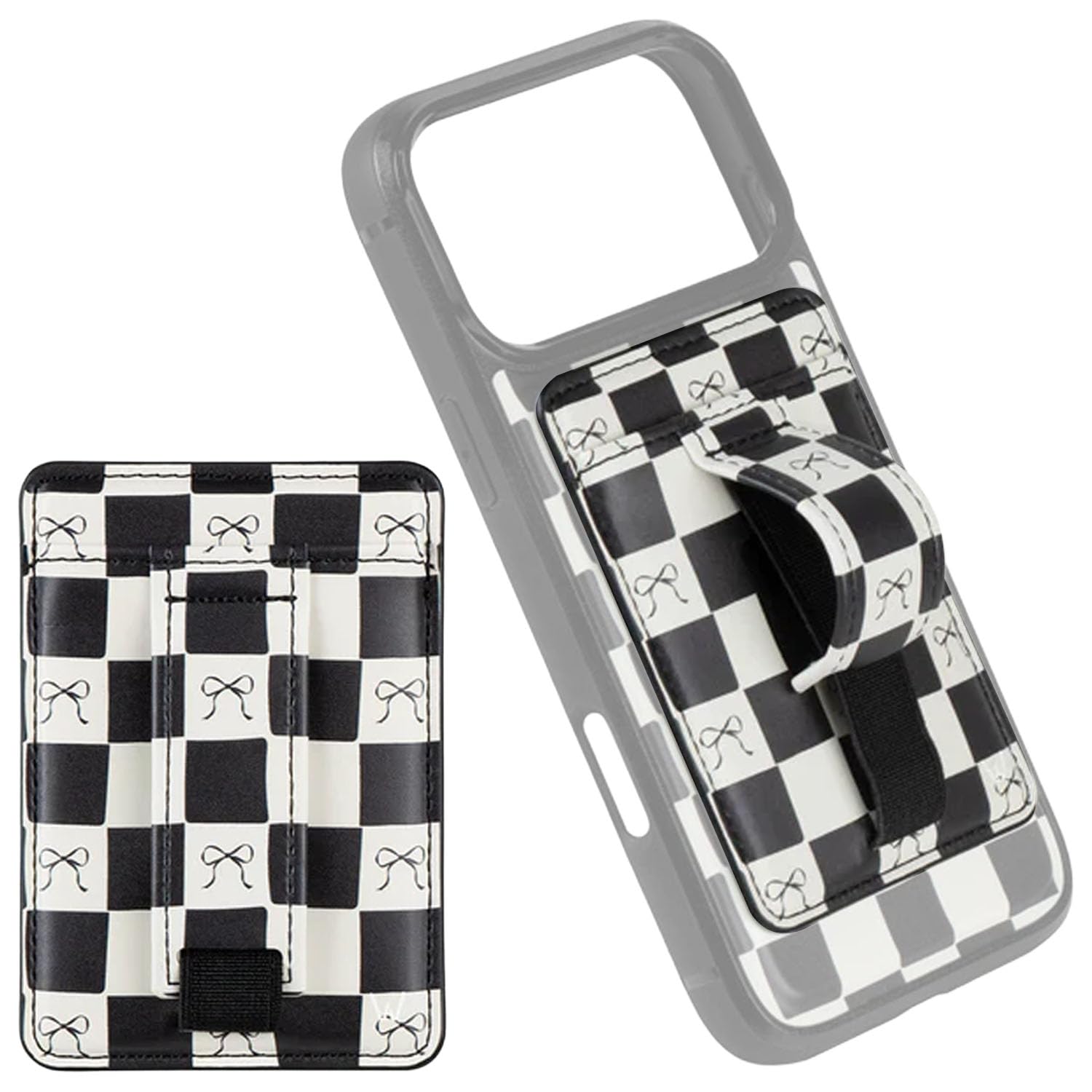 Walli Compatible Magnetic Phone Wallet for iPhone - Slim Card Holder with Kickstand & Finger Strap, Cute and Functional Accessory for Magnetic Case -