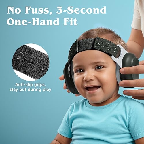 Miniatura 4 de Bella's Friends Protección de oídos para bebés y niños pequeños (3 a 48 meses), auriculares con cancelación de ruido de 24 dB, cómodas orejeras para