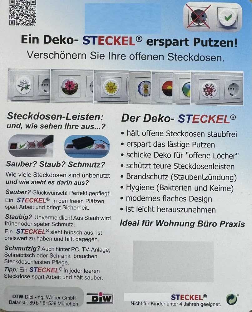 Lot de 9 couvercles noirs anti-poussière pour prises Schuko propres - Multiprises - Protection anti-éclaboussures - Design pour hôtel et entreprise Steckel