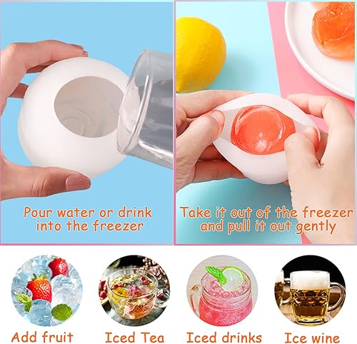 Miniatura 4 de IXIGER Moldes de hielo de flores de silicona, molde de cubo de hielo rosa, silicona de grado alimenticio, libre de BPA, hacer flores de hielo en