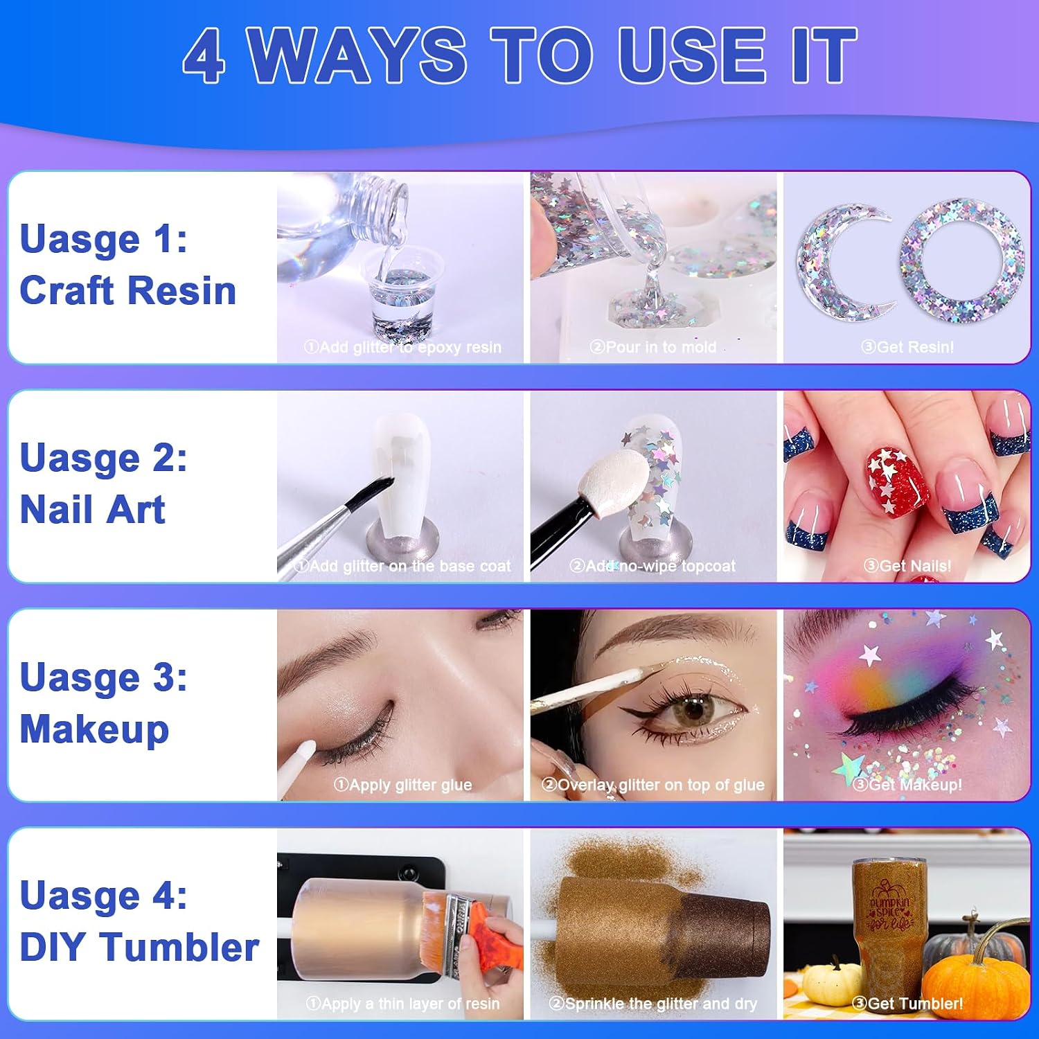 Matio Stars Glitter Star Shaped Confetti Chunky Glitter 3mm, 0.52oz/15g Holographic Silver Body Glitter 3D Sequins Charm Stickers for DIY Craft Resin Nail Art Makeup Eye Bling Party Decor-Laser Silver