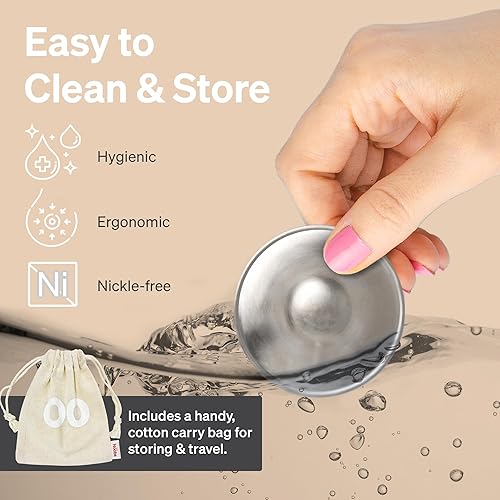 Miniatura 8 de LoveNoobs - Tazas de lactancia plateadas originales de LoveNoobs, protectores de pezones para lactancia materna recién nacida, cubiertas plateadas