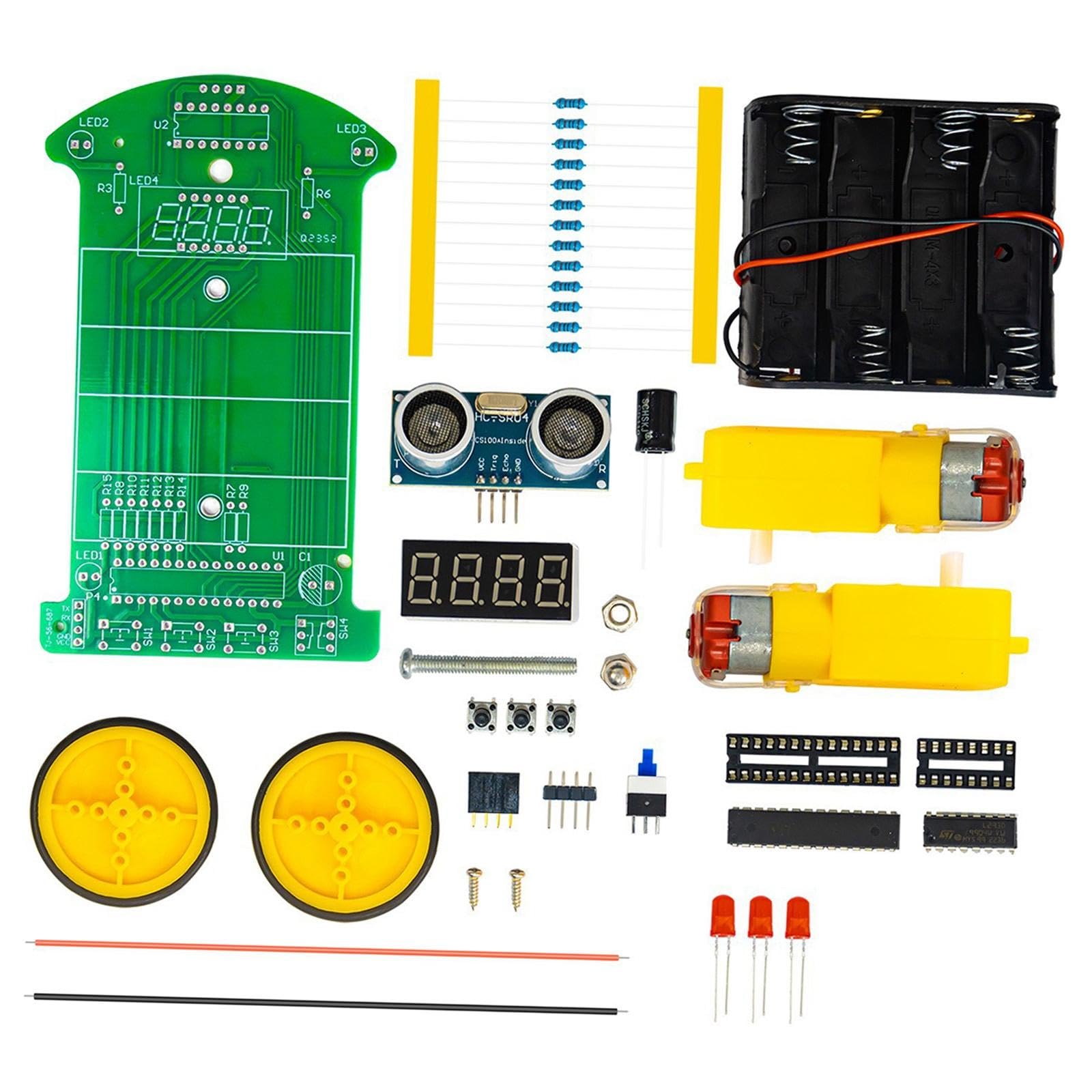 ZOOMELLA Ultrasonic Ranging Obstacle Avoidance Car Handcraft for Classroom Boys Girls-image-18