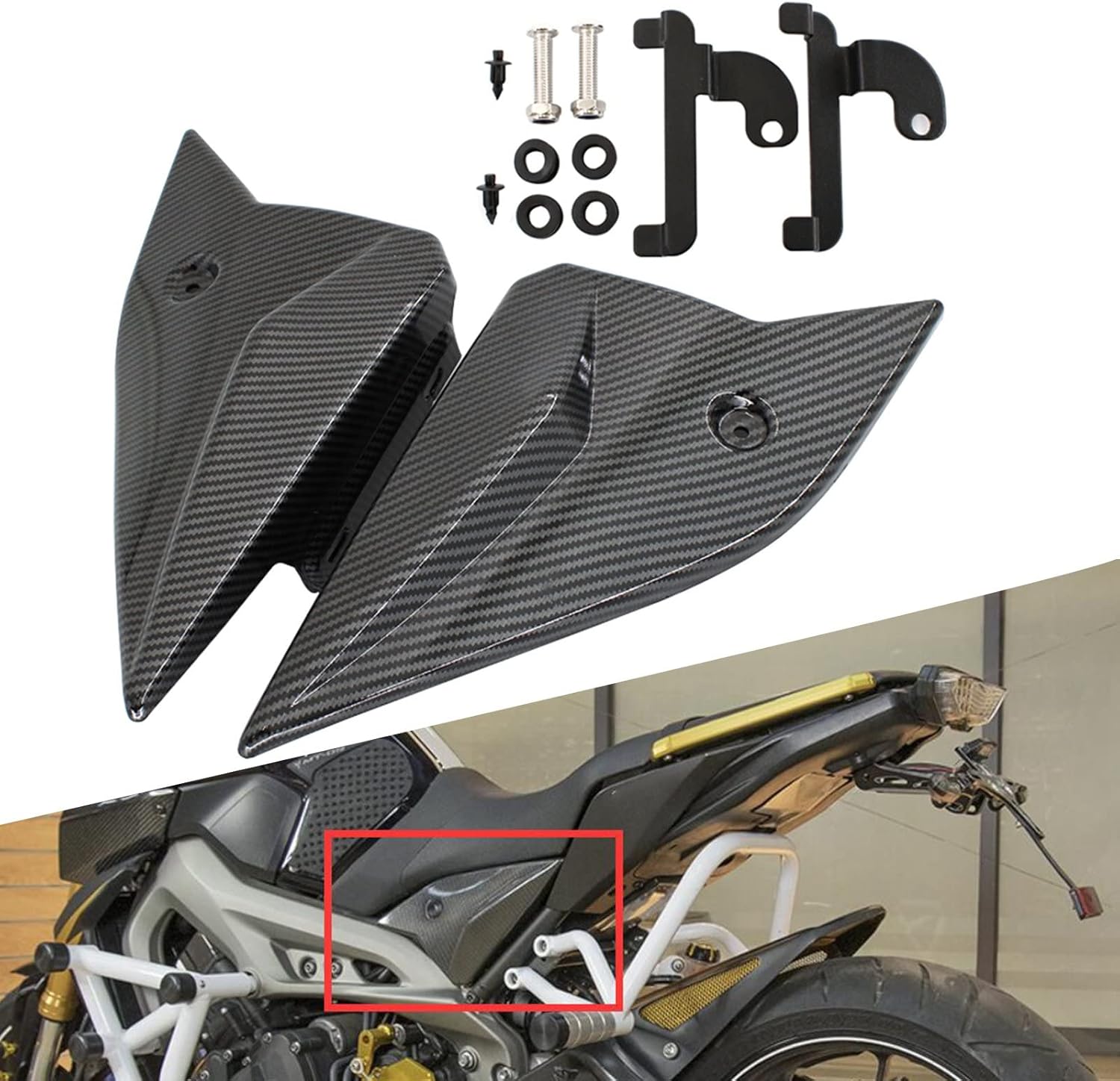 Seat Frame Side Panels Cover Fairing Cowl Covers Fit for 2014-2020 Yamaha MT FZ 09