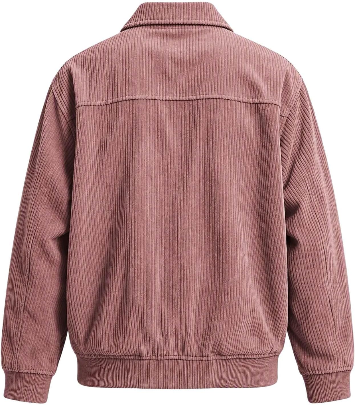 Men's Corduroy Coats Lapel Collar Long Sleeve Work Jacket