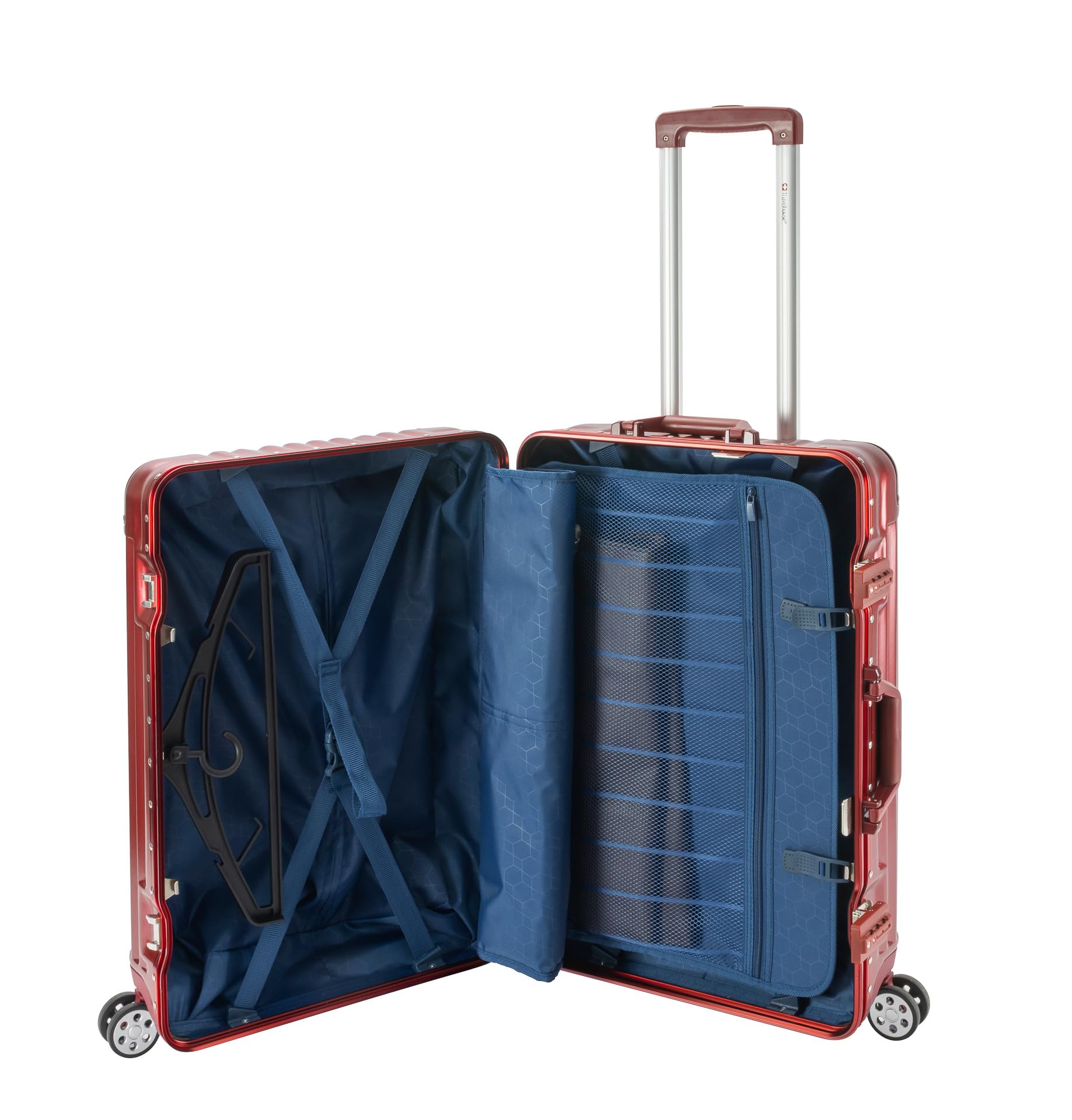 Travelhouse London T1169 walizka podróżna na kółkach, z aluminiową ramą, różne rozmiary i kolory, czerwony, Koffer-Set (S+M), zestaw walizek