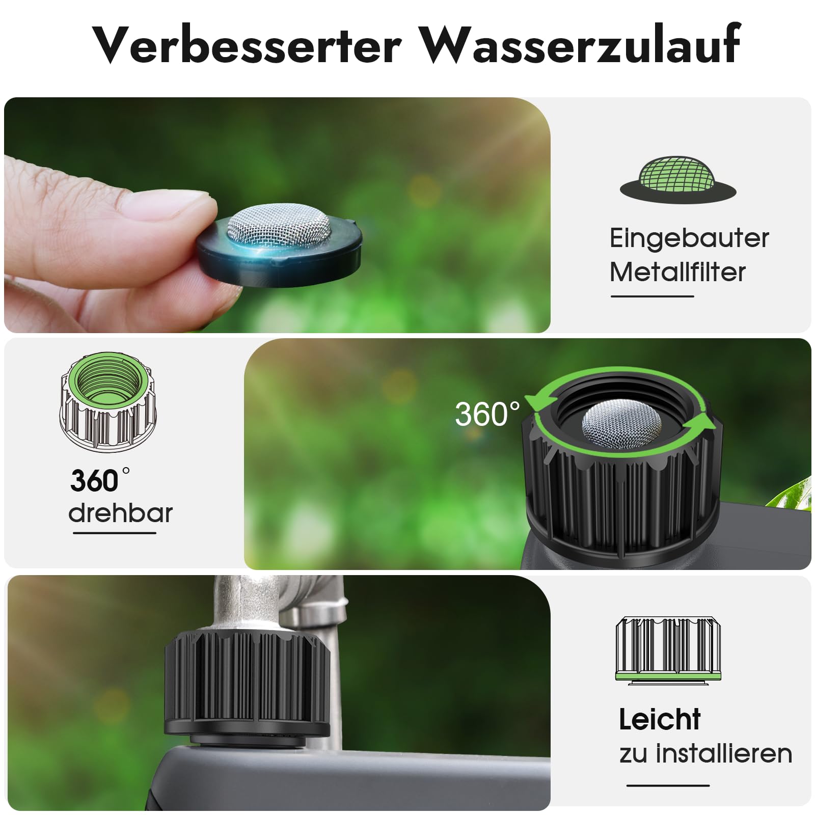 Insoma WiFi-Wasser-Timer, Outdoor-WiFi-Schlauch-Timer für Gartenwasserhahn mit Auto-/Manuell-/Regenverzögerungsmodus, Sprinkler-Bewässerungs-Timer für Rasenflächen