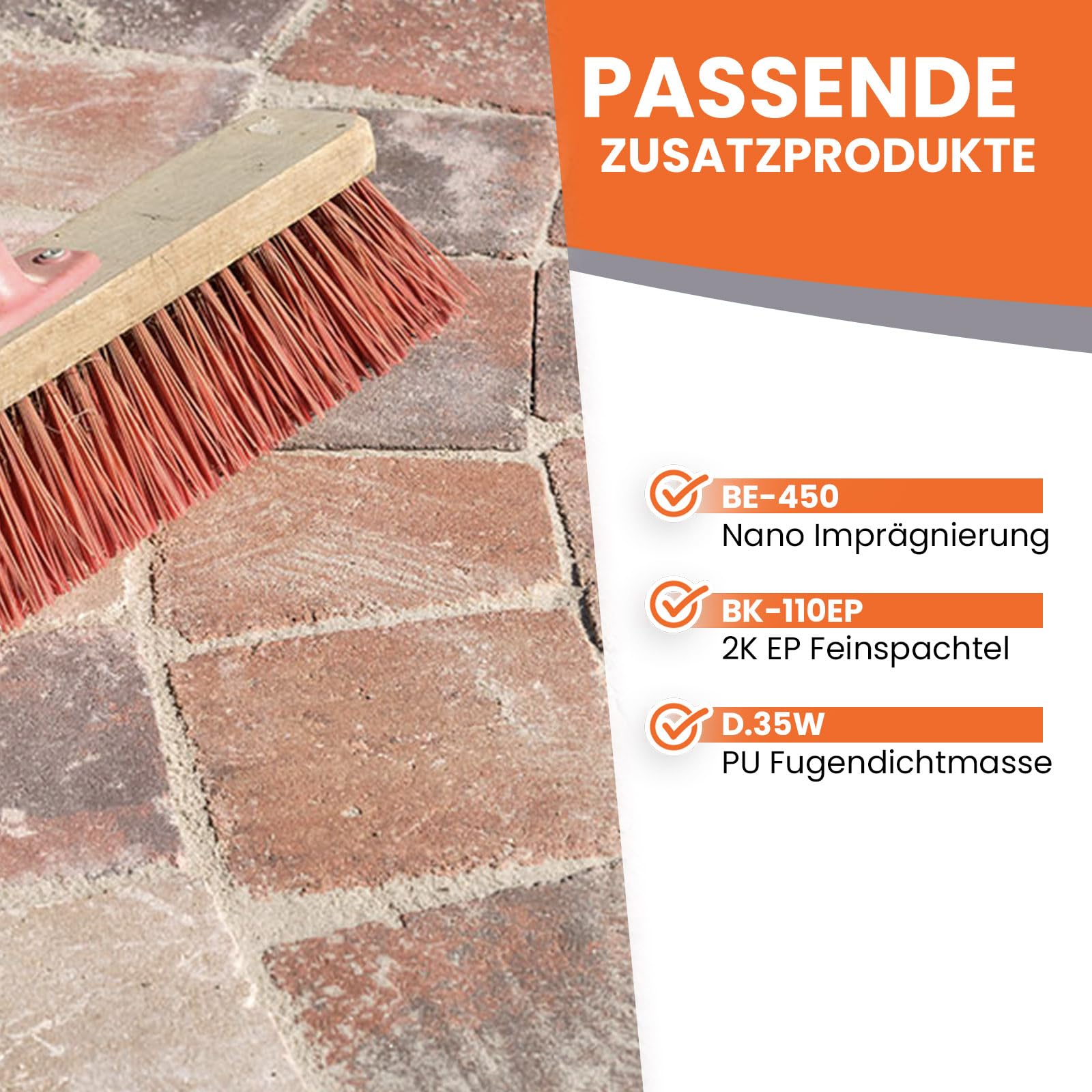 Pflasterfugenmörtel 10kg 2K Epoxidharz mit Fugensand Kunstharz Fugenmörtel - kein Unkraut, dauerhafte Verfugung, Selbstverdichtend, Chemikalienfest, bei Nieselregen anwendbar - BEKATEQ BK-175EP