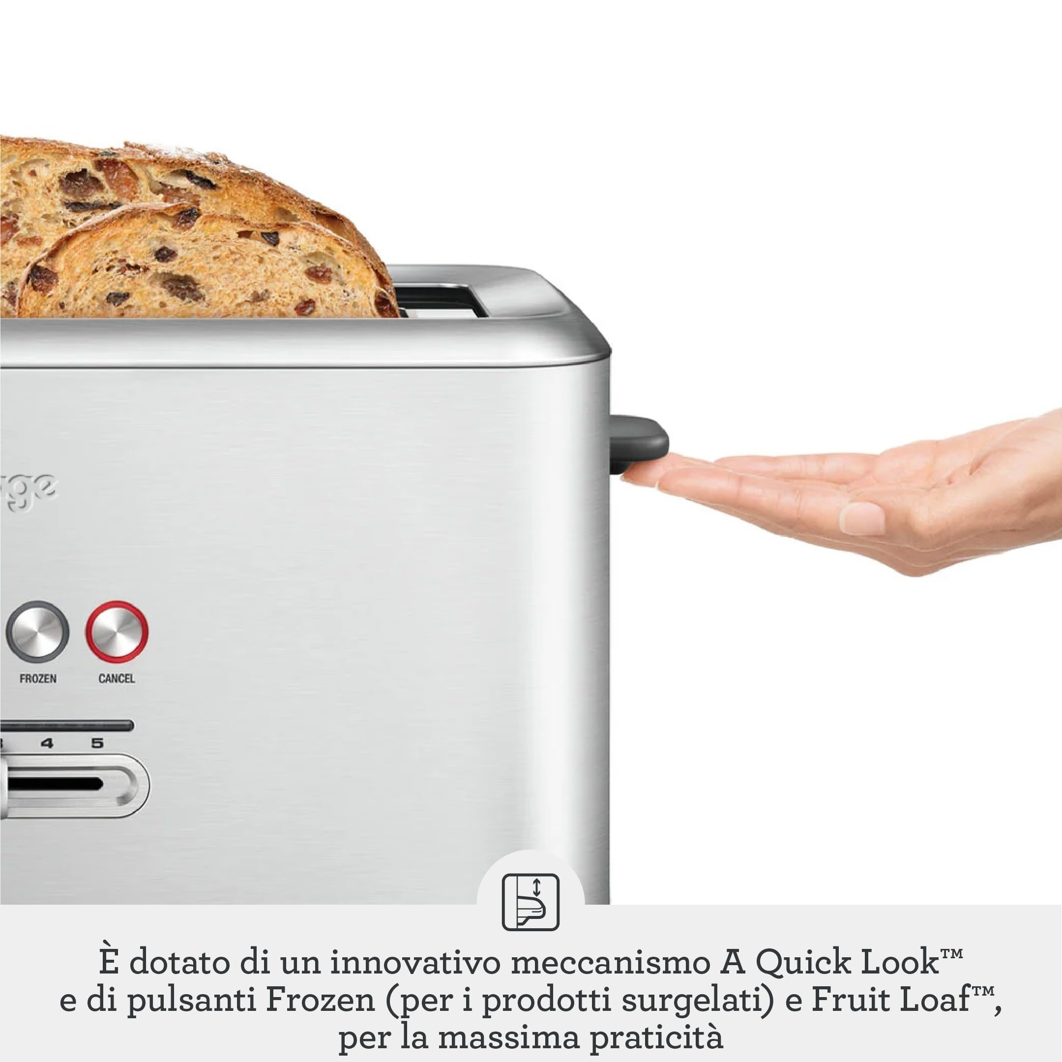 Sage -The 'A bit more' Toaster 4-Slice - Tostapane a 4 Fette - Acciaio Inox Spazzolato