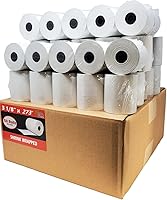 Vista 19 de (100 rollos) 2 1/4 x 50 Rollos de papel térmico para recibo de 55 GSM, papel alemán de calidad premium, se adapta a todos los terminales de tarjetas