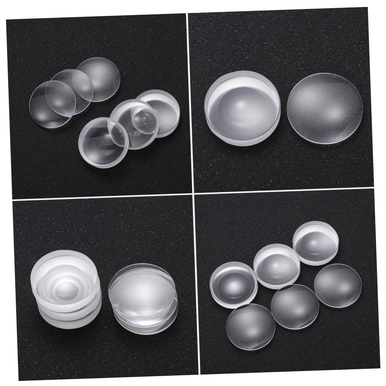 6pcs Optical Lens Convex Glass Lenses Focal Double Convex for Projects