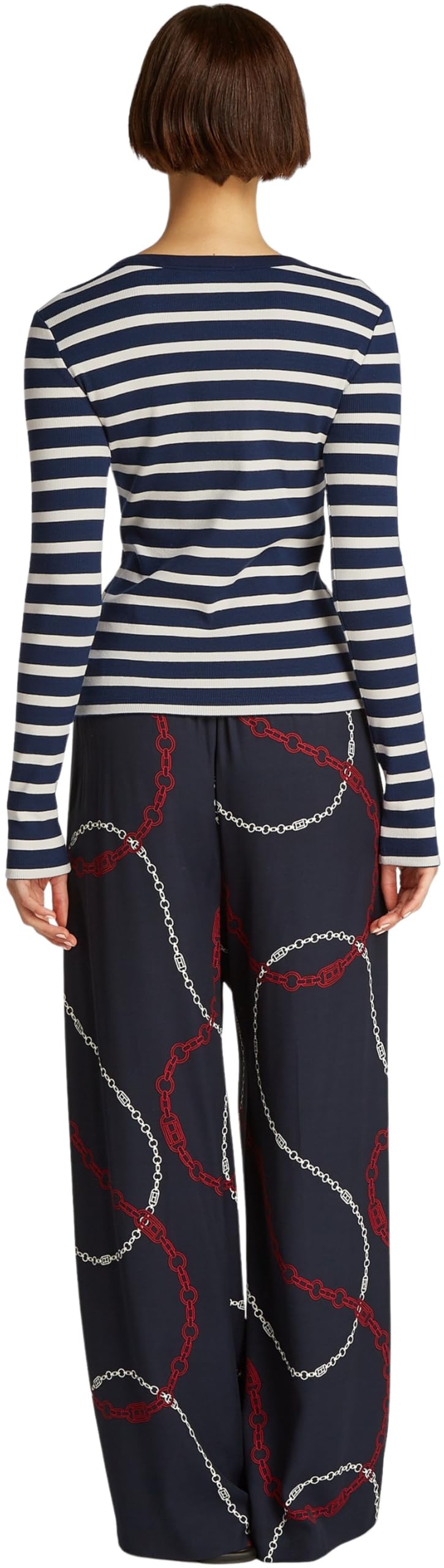 Tommy Hilfiger Damen Langarmshirt Slim Henley mit Knopfleiste