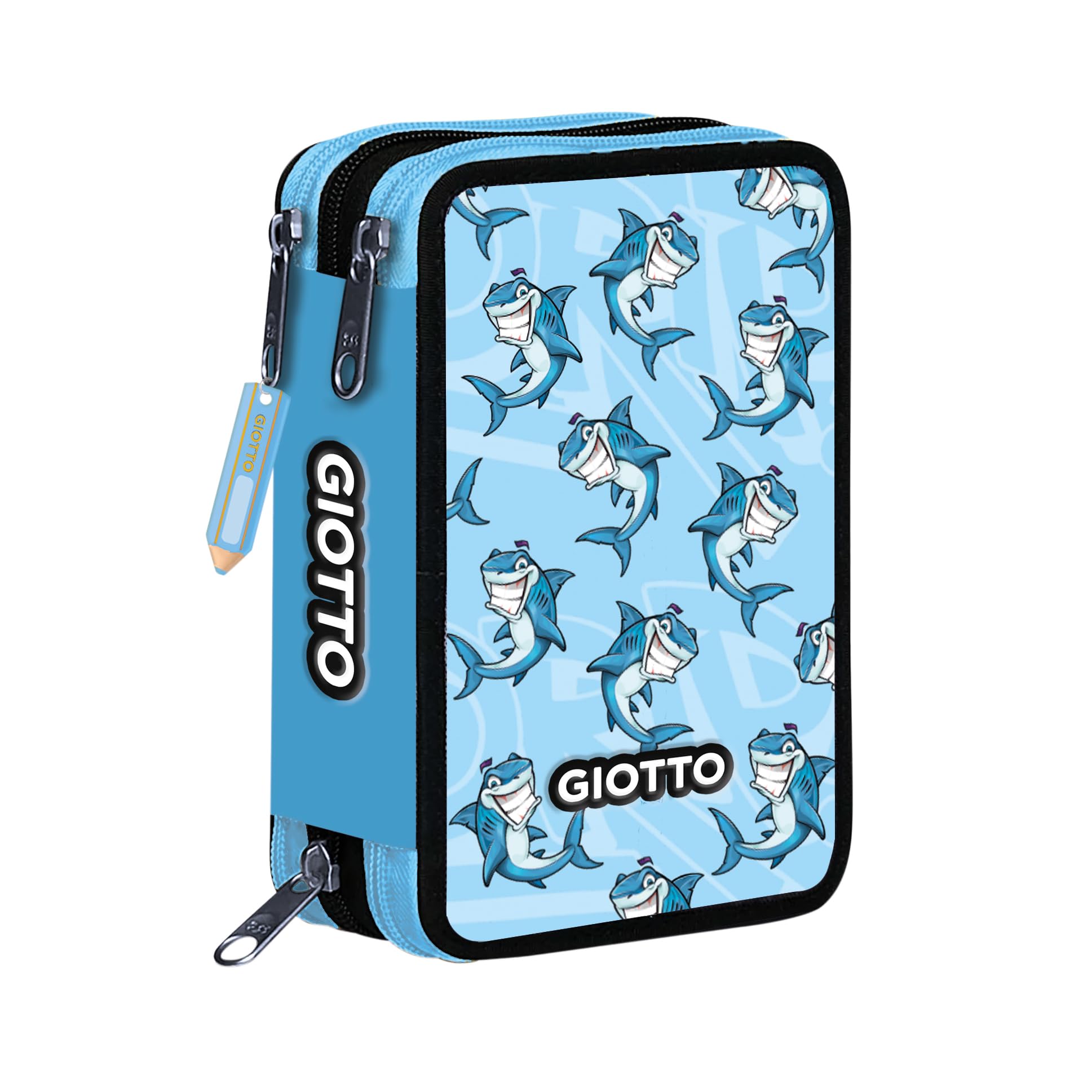 Giotto Stilnovo 3-Zip Pencil Case - Crypto-Puppets Sharks